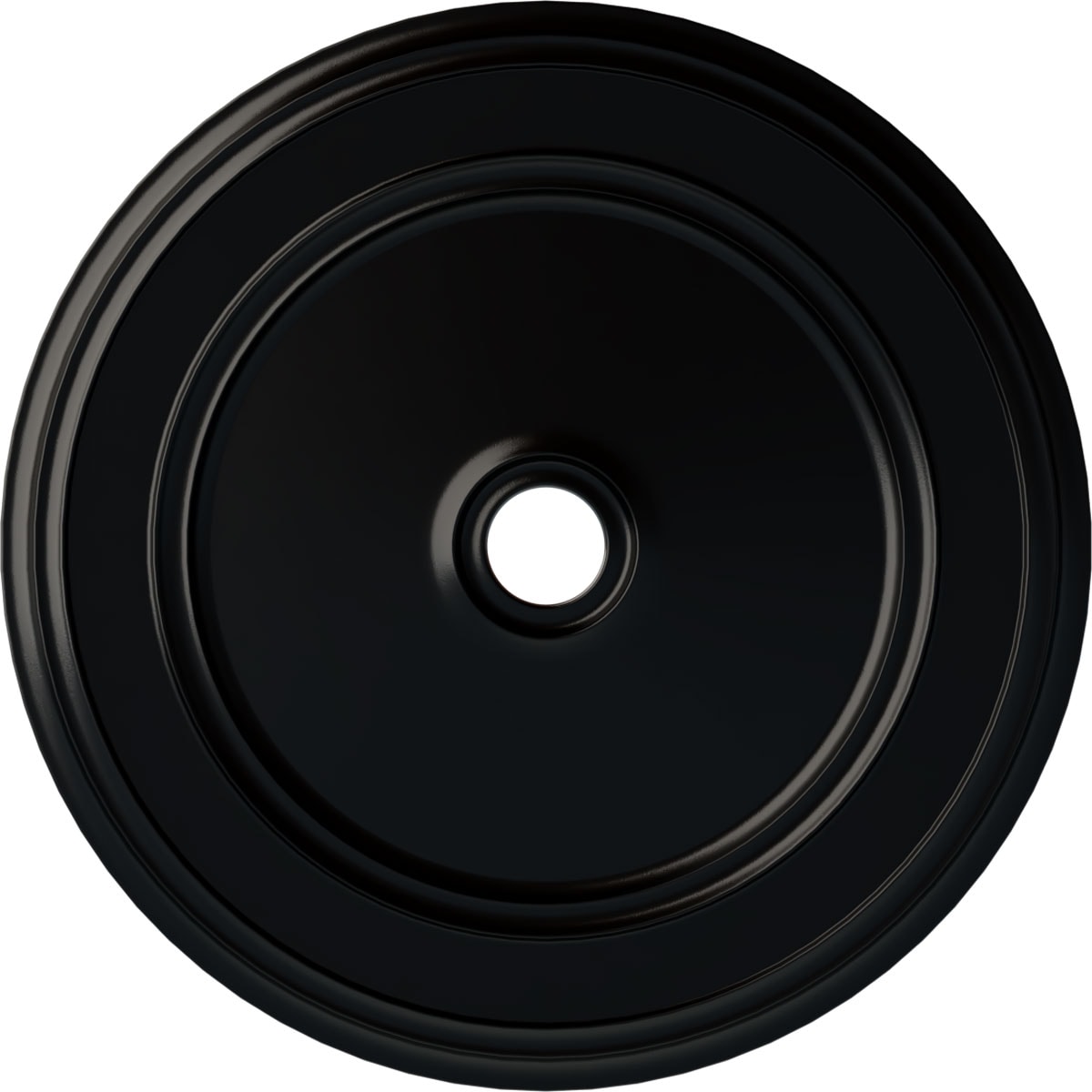 Ekena Millwork CM41CLBLF Classic 41.125-in W x 41.125-in L Painted Jet Black Polyurethane Whole Ceiling Medallion