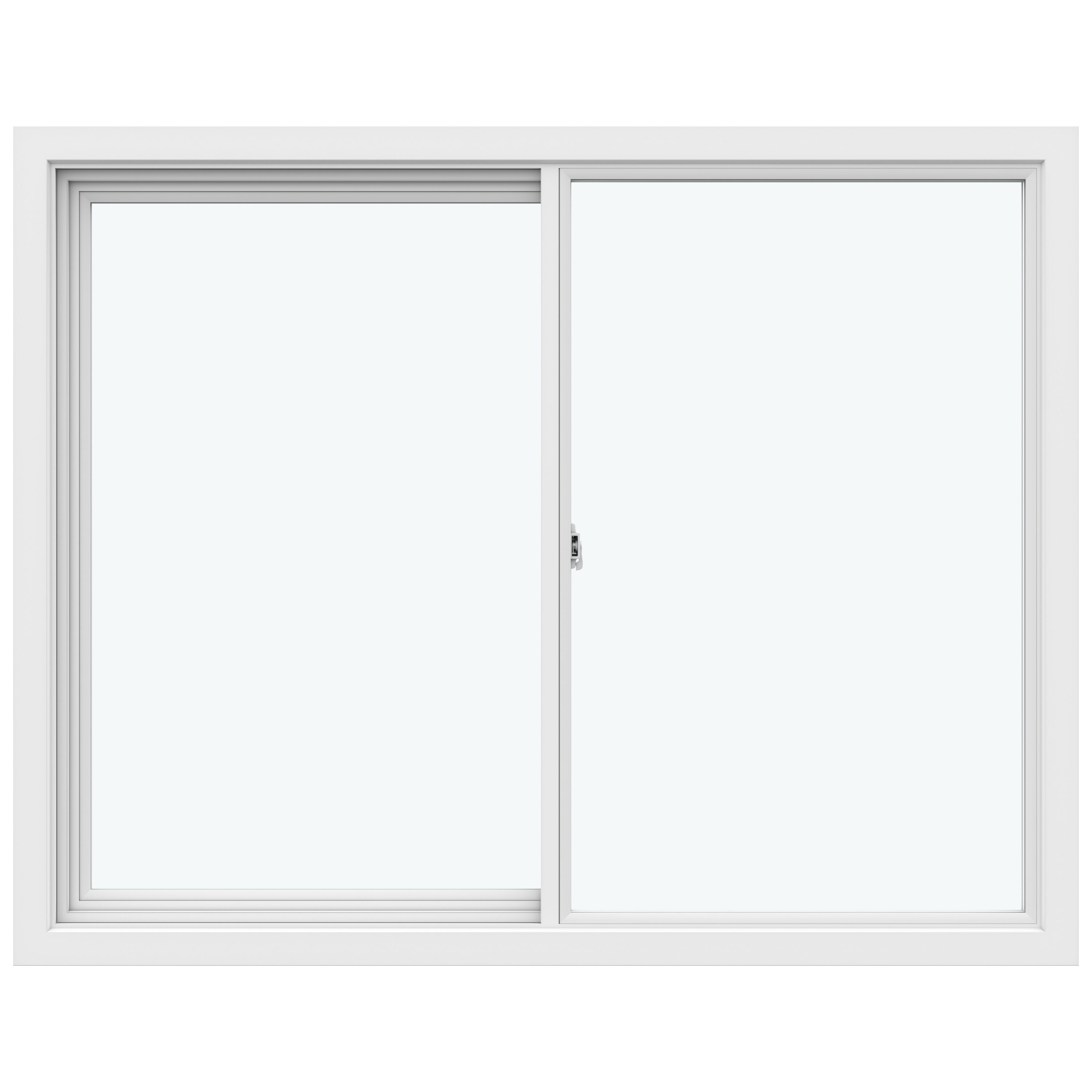 JELD-WEN JW232900648 V-2500 Left-operable Vinyl Replacement White Sliding Window Full Screen Included