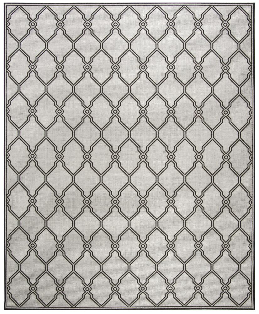 Safavieh LND124A-9 Linden Weave 9 x 12 (ft) Loomed Polypropylene Light Gray/Charcoal Rectangular Indoor Trellis Coastal Area rug