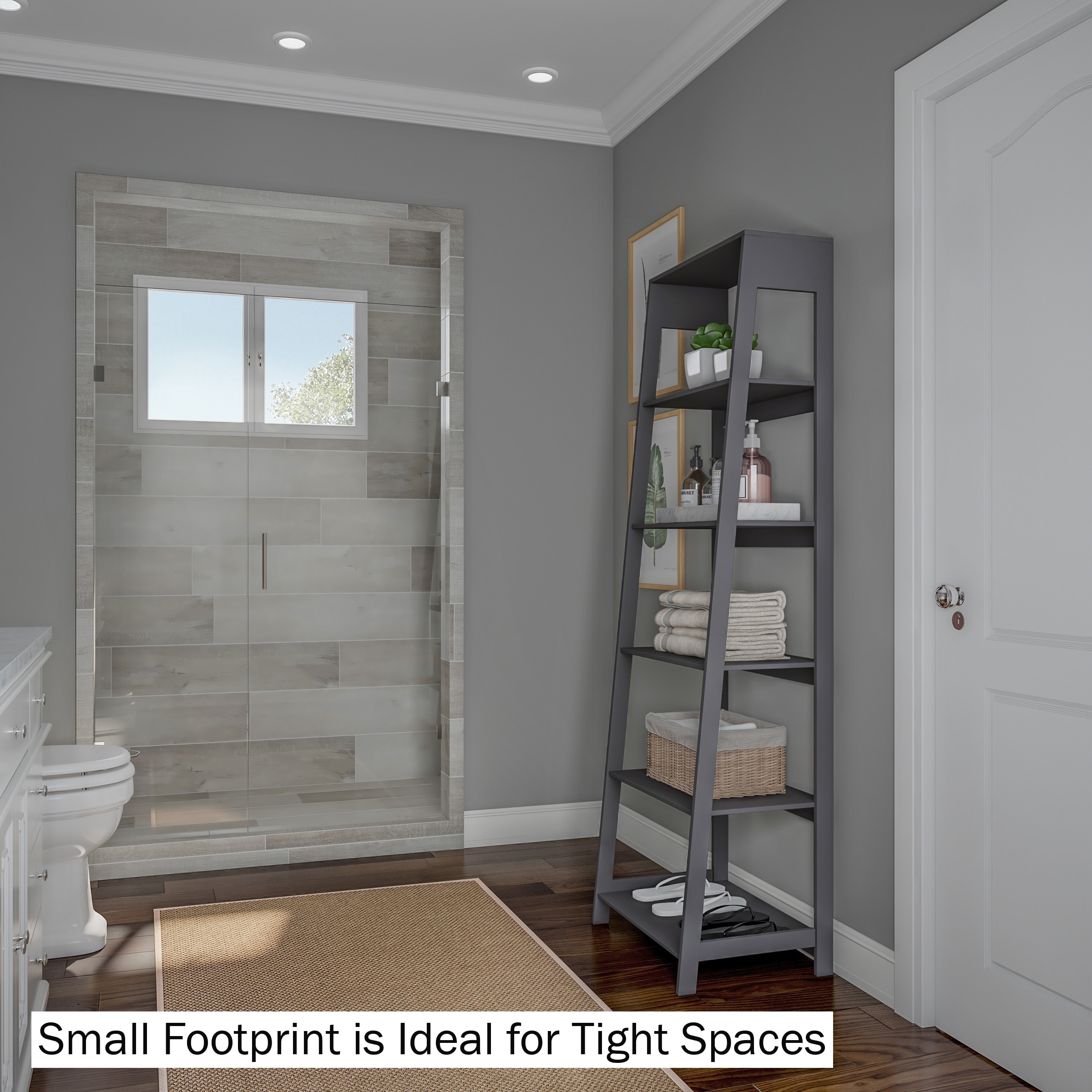 Lavish Home 80-SHF-4-GRY bookcases - View #4