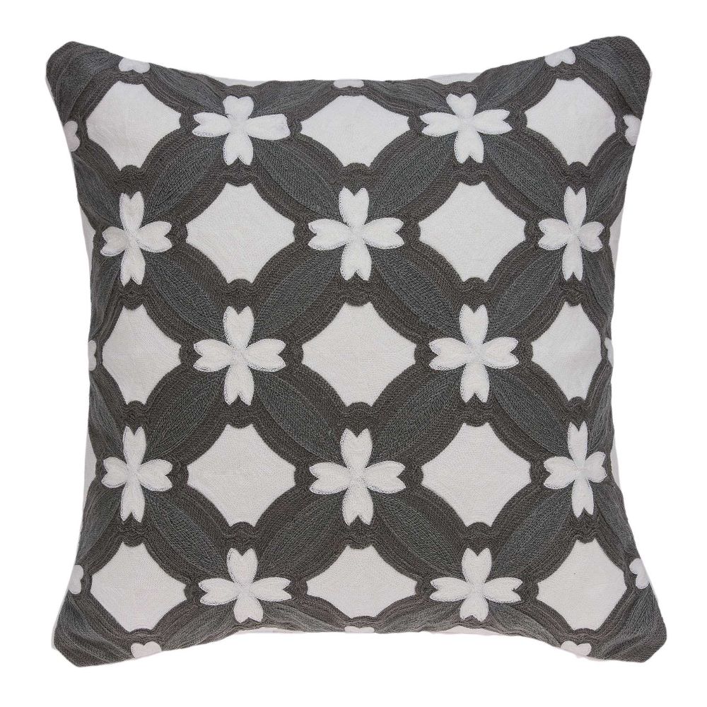 HomeRoots 333960 Jordan Gray Standard Cotton Pillow Case