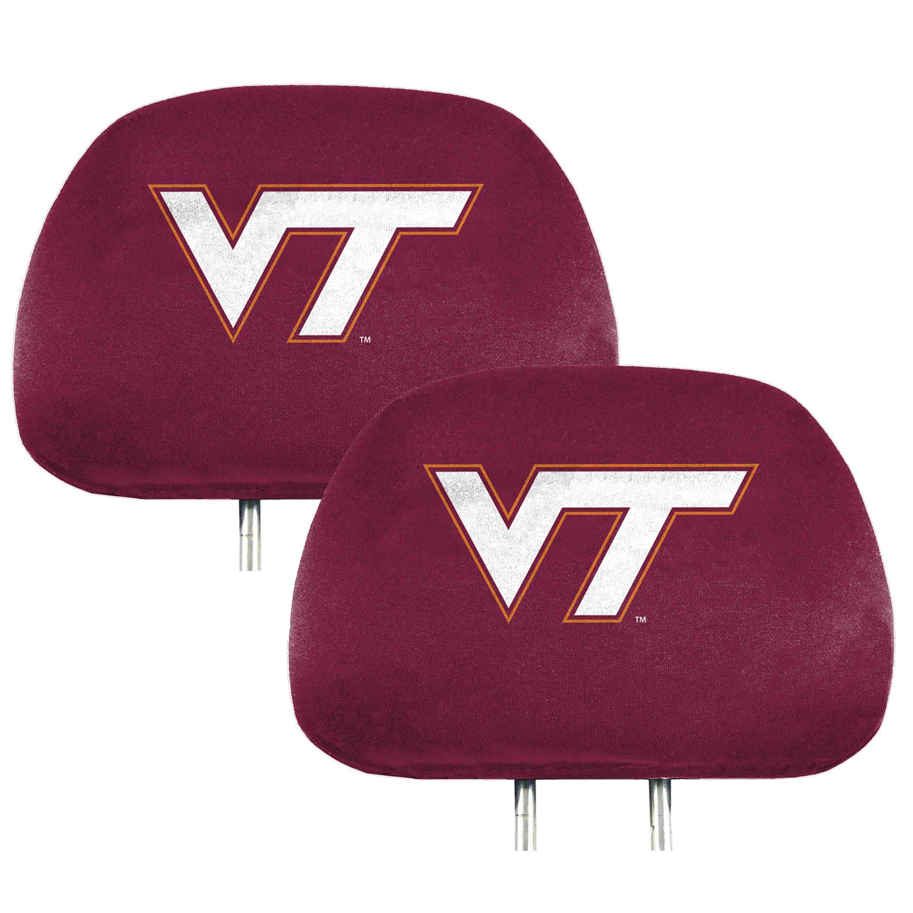 FANMATS 62078 Virginia Tech 2 Piece Color Head Rest Cover Set