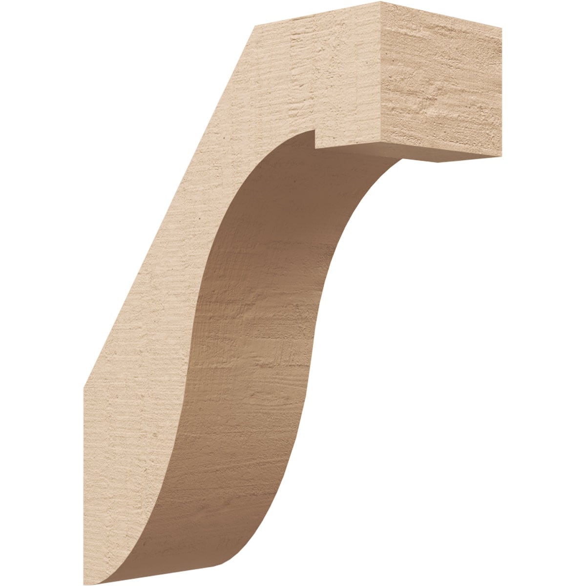 Ekena Millwork BRCUR05X12X16DELRCPR 5-in x 16-in x 12-in Primed Urethane Del Monte Rough Cedar TimberThane Knee Brace