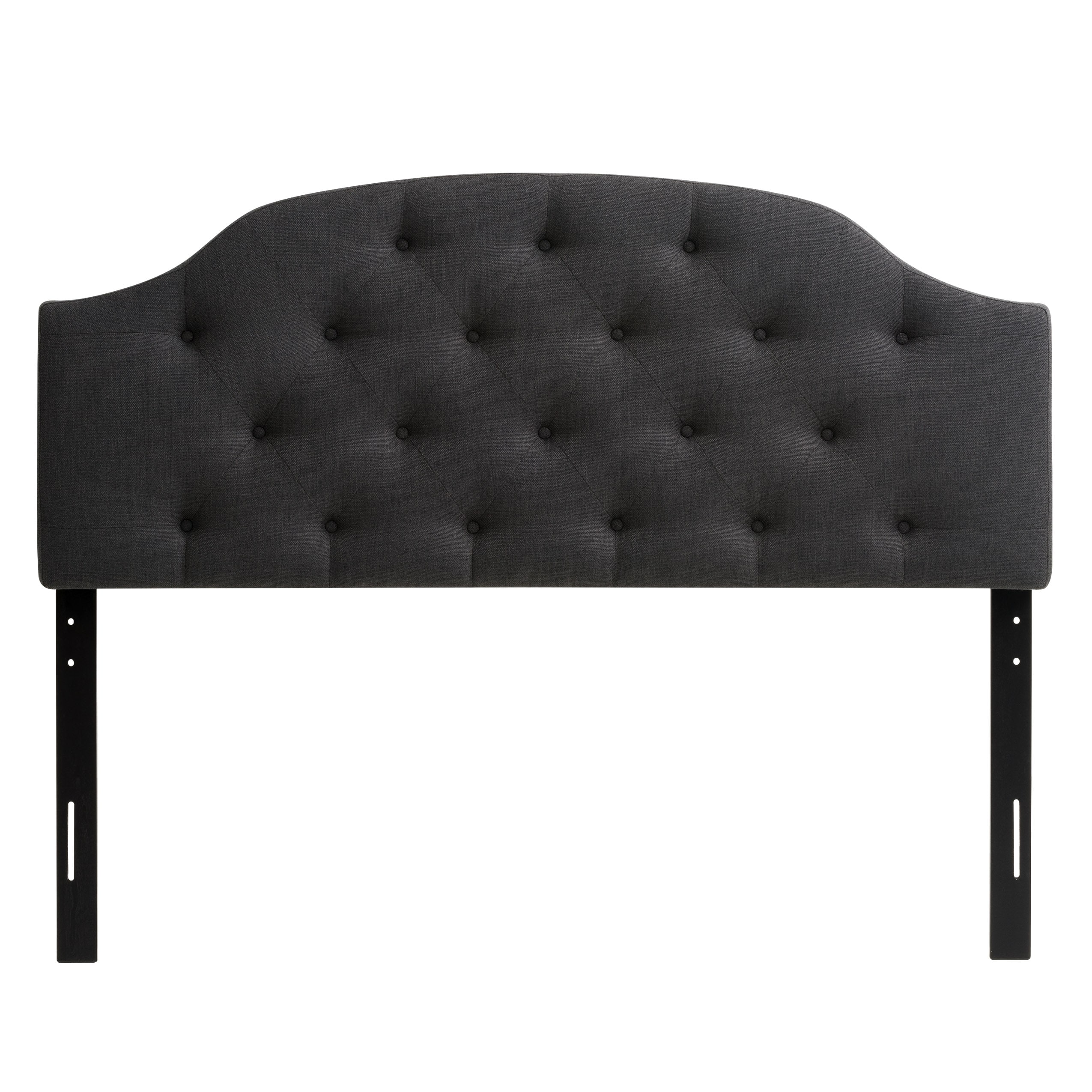 CorLiving BBT-113-Q Calera Dark Grey Queen Polyester Upholstered Headboard