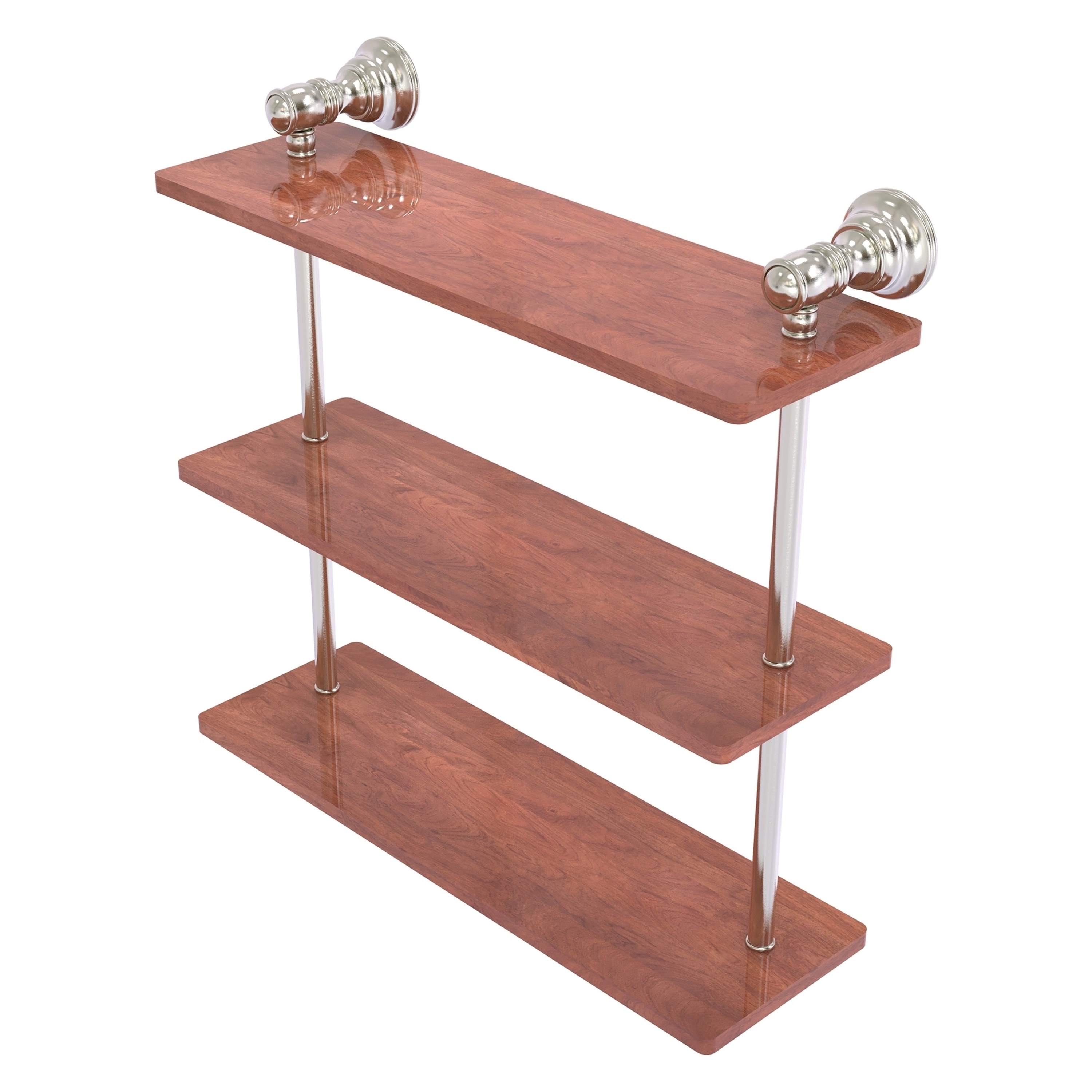 Satin Nickel 3-Tier Corner Bathroom Shelf