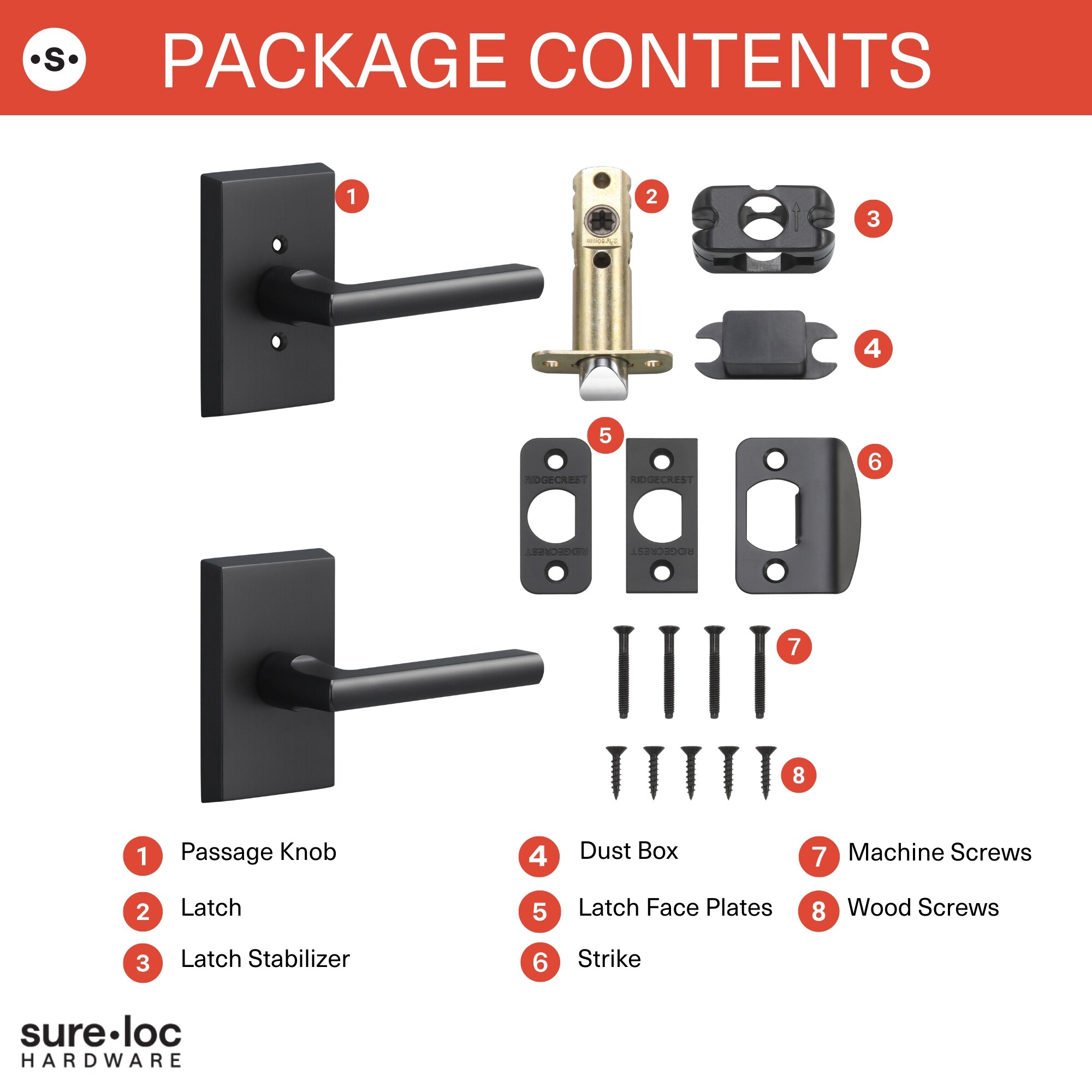 Sure-Loc Hardware LN101 FBL Door-Handles - View #6
