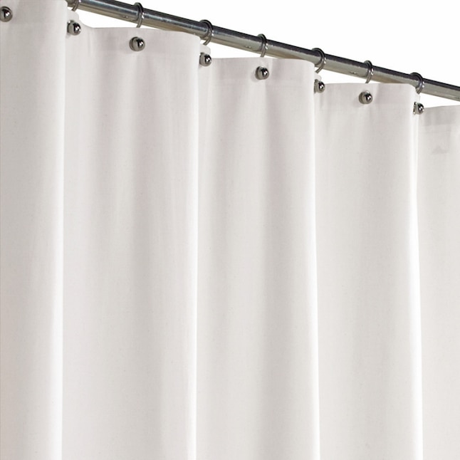 Polyester White Solid Shower Curtain, What Is The Length Of A Regular Shower Curtain