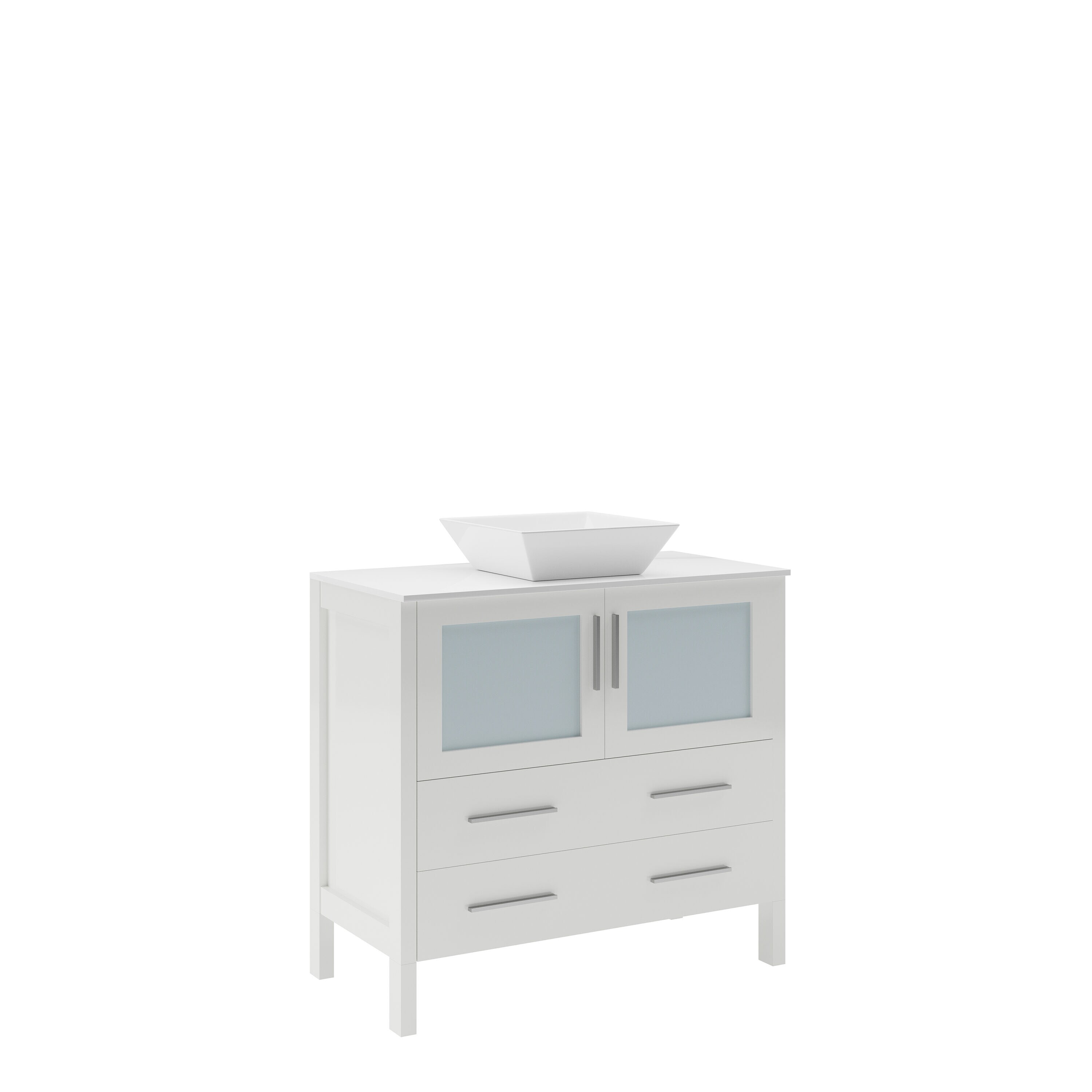 Fresca FCB6236WH-CWH-V Bath-Vanity-Combo - View #2