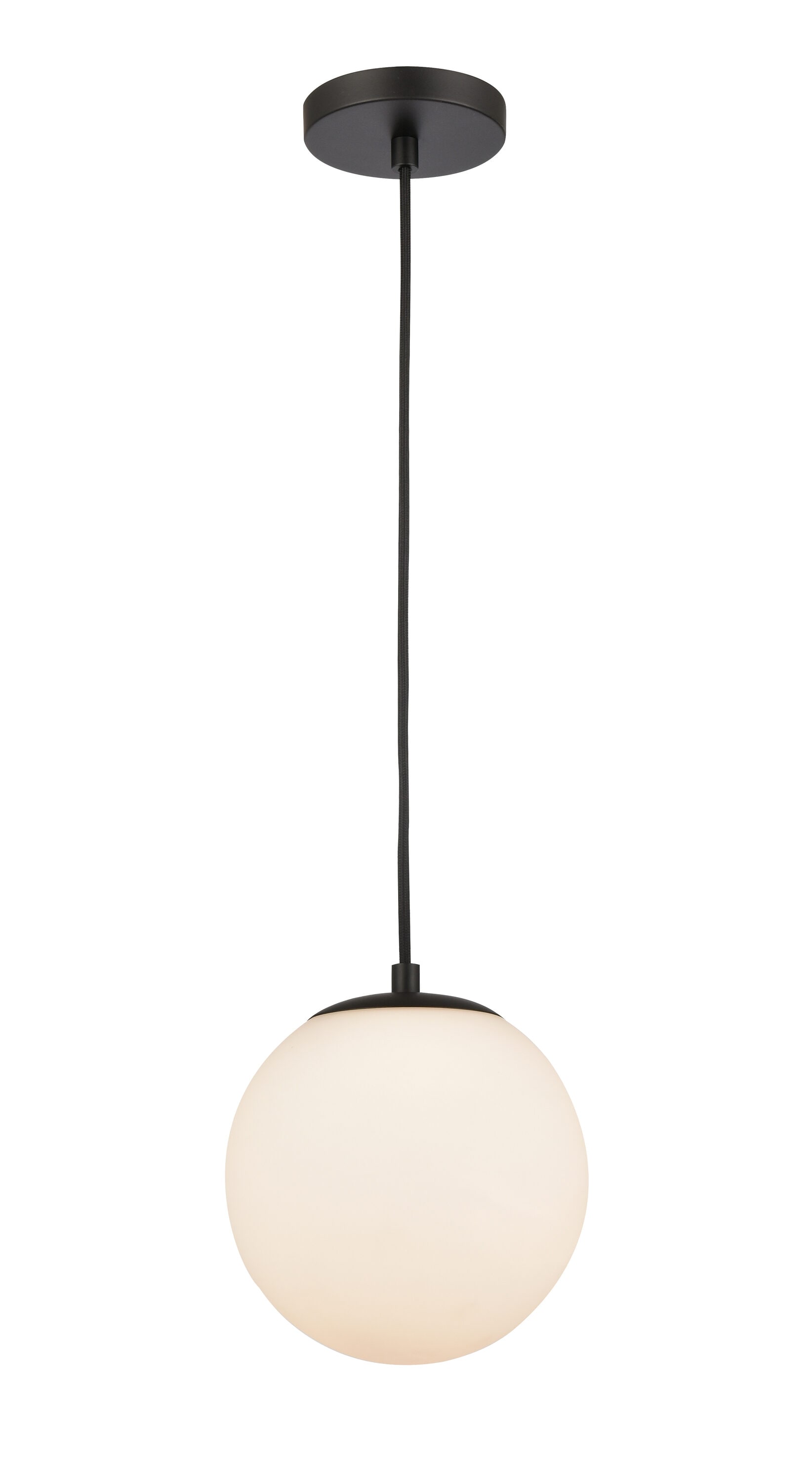 Innovations Lighting 608-BK-W Tolland Matte Black Industrial Opal glass Globe Mini Hanging Pendant light