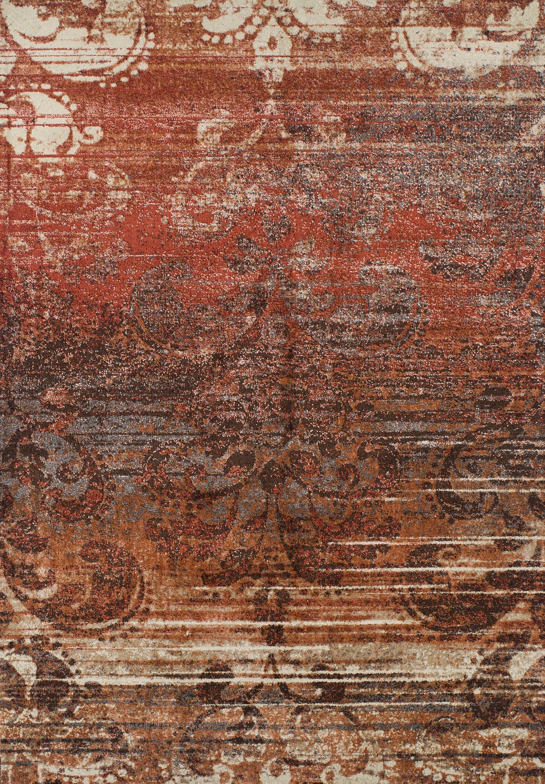 Addison Rugs ASH33SP5X8 Sheffield 5 x 8 (ft) Polypropylene Spice Rectangular Indoor Damask French Country Area rug