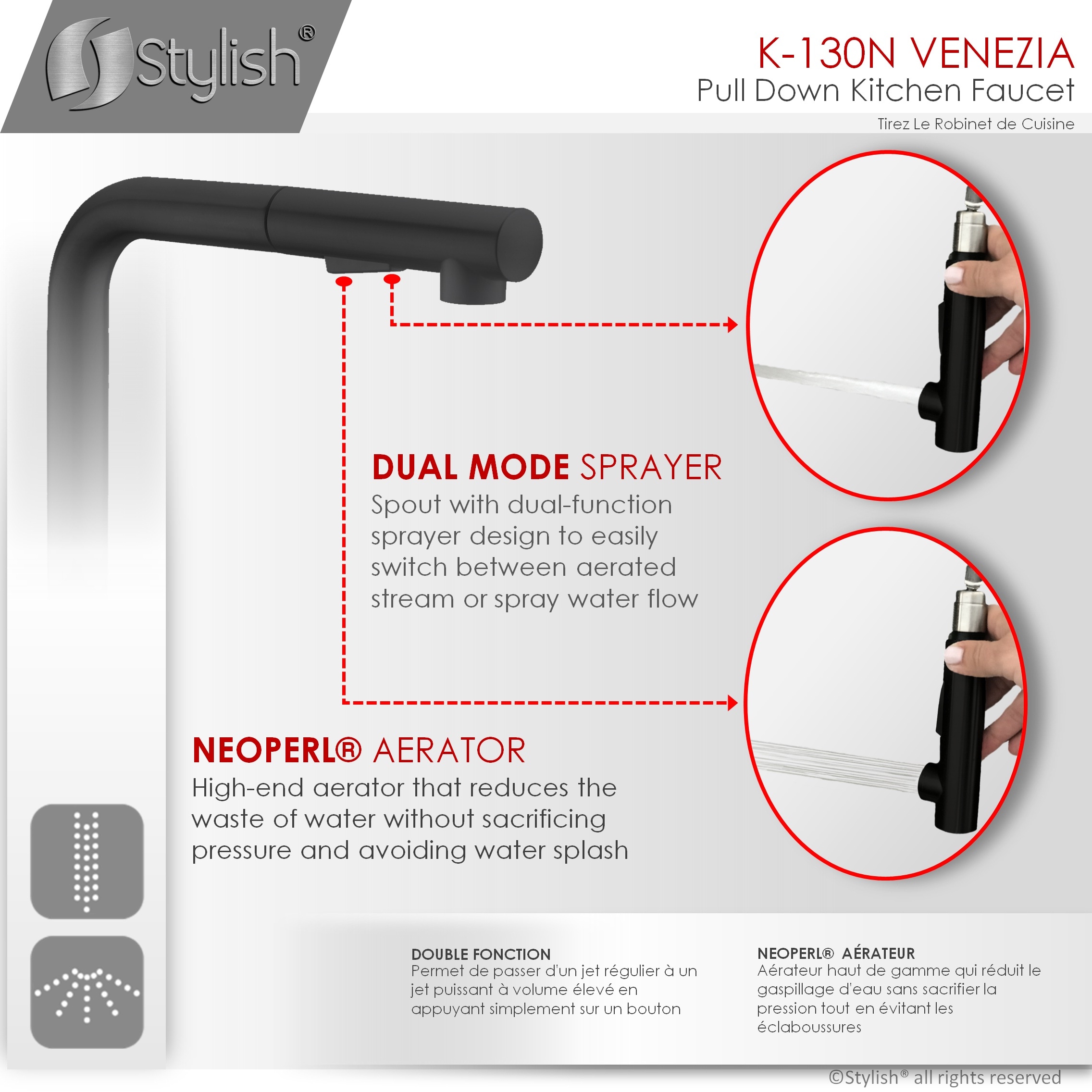 Stylish K130NS01N Kitchen-Faucets - View #6