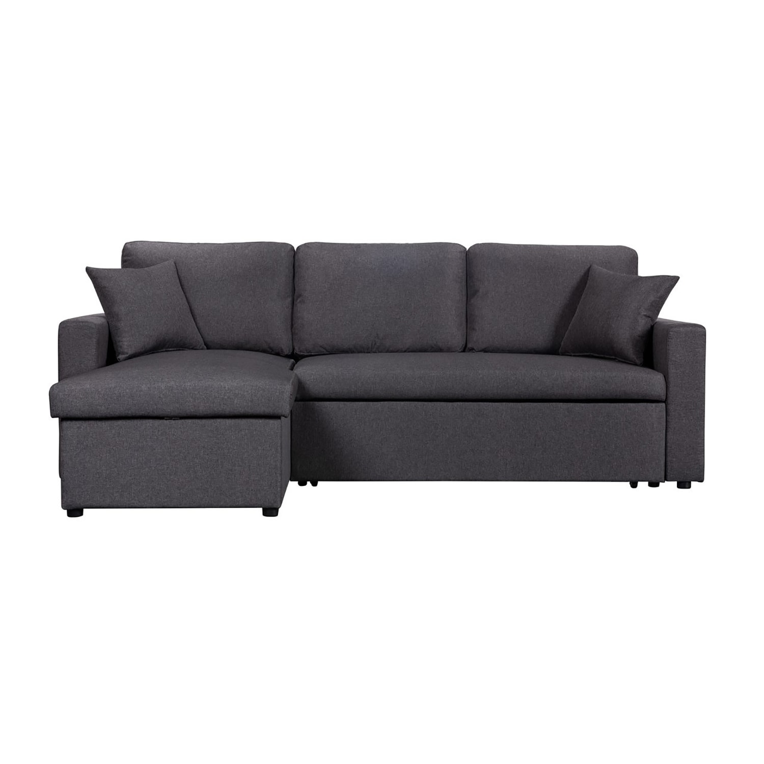 GZMR 82-in Modern Dark Gray Polyester/Blend Sofa In The Couches, Sofas ...