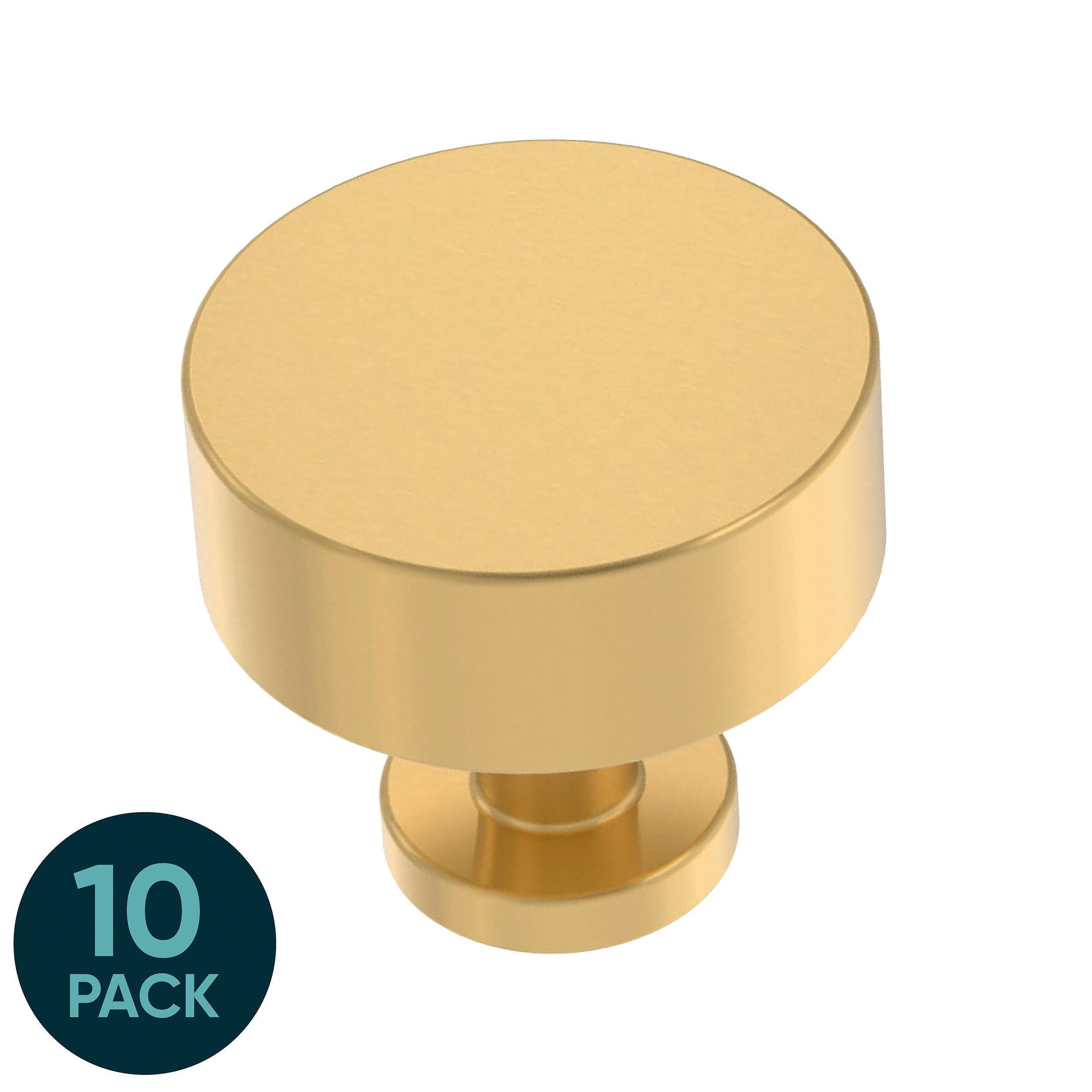 Origin 21 Siri 1-3/16-in Brushed Brass Round Modern Cabinet Knob 10 -Pack