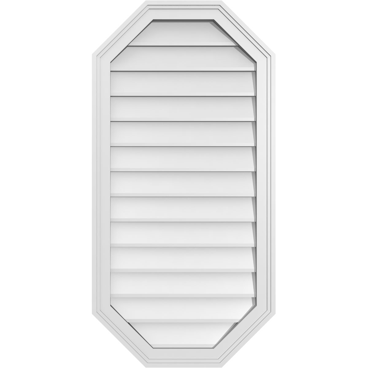 Ekena Millwork GVPOV20X4002SN 20-Inches x 40-Inches Off-white Octagon PVC Gable Louver Vent