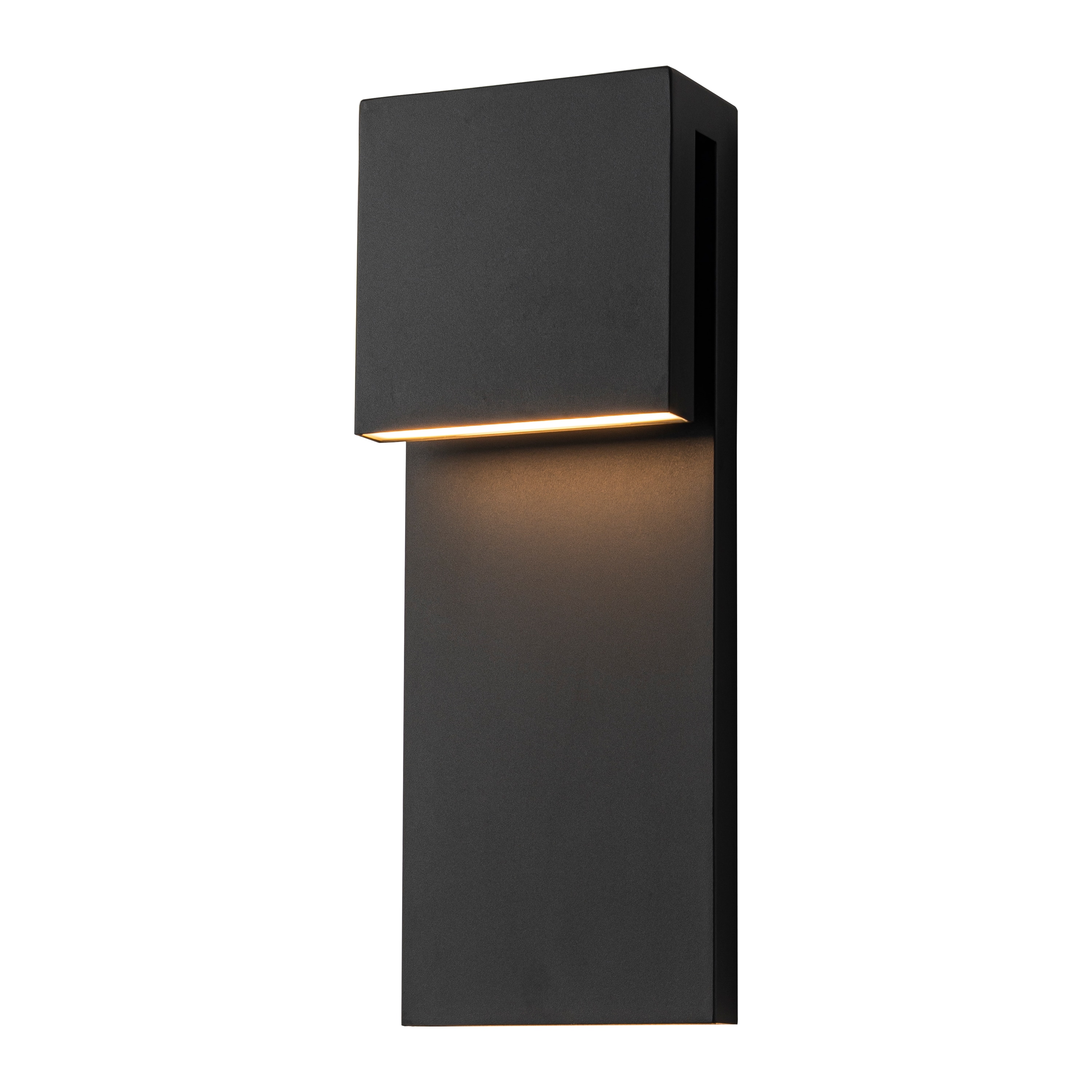C Cattleya LLA2587-LIN-W 15-in H Matte Black Hardwired Integrated LED Outdoor Wall Light