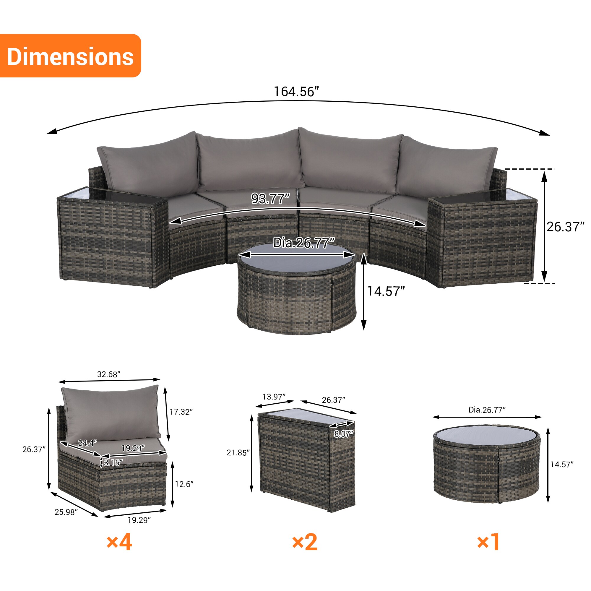 SINOFURN SYB670031DG Patio-Sofas-Daybeds - View #8