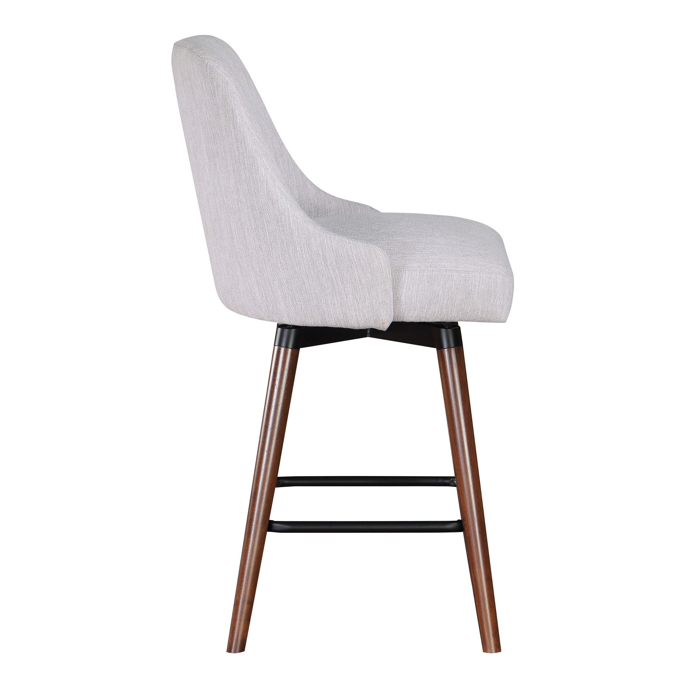 Bagford 26" Gray Swivel Counter Stool with Wood Legs