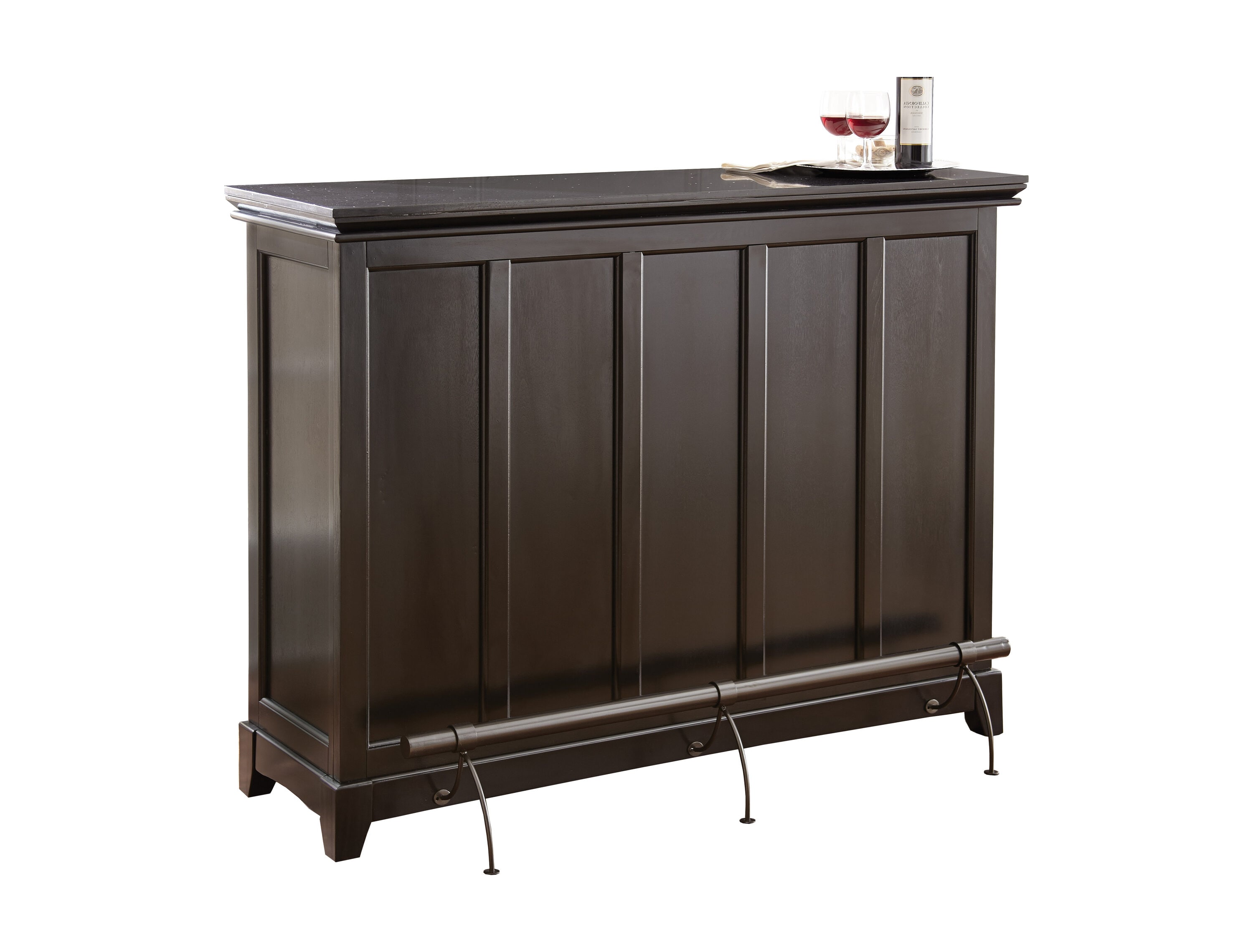 Steve Silver 56-in x 42-in Asian Hardwood Black Rectangle Bar Cabinet ...