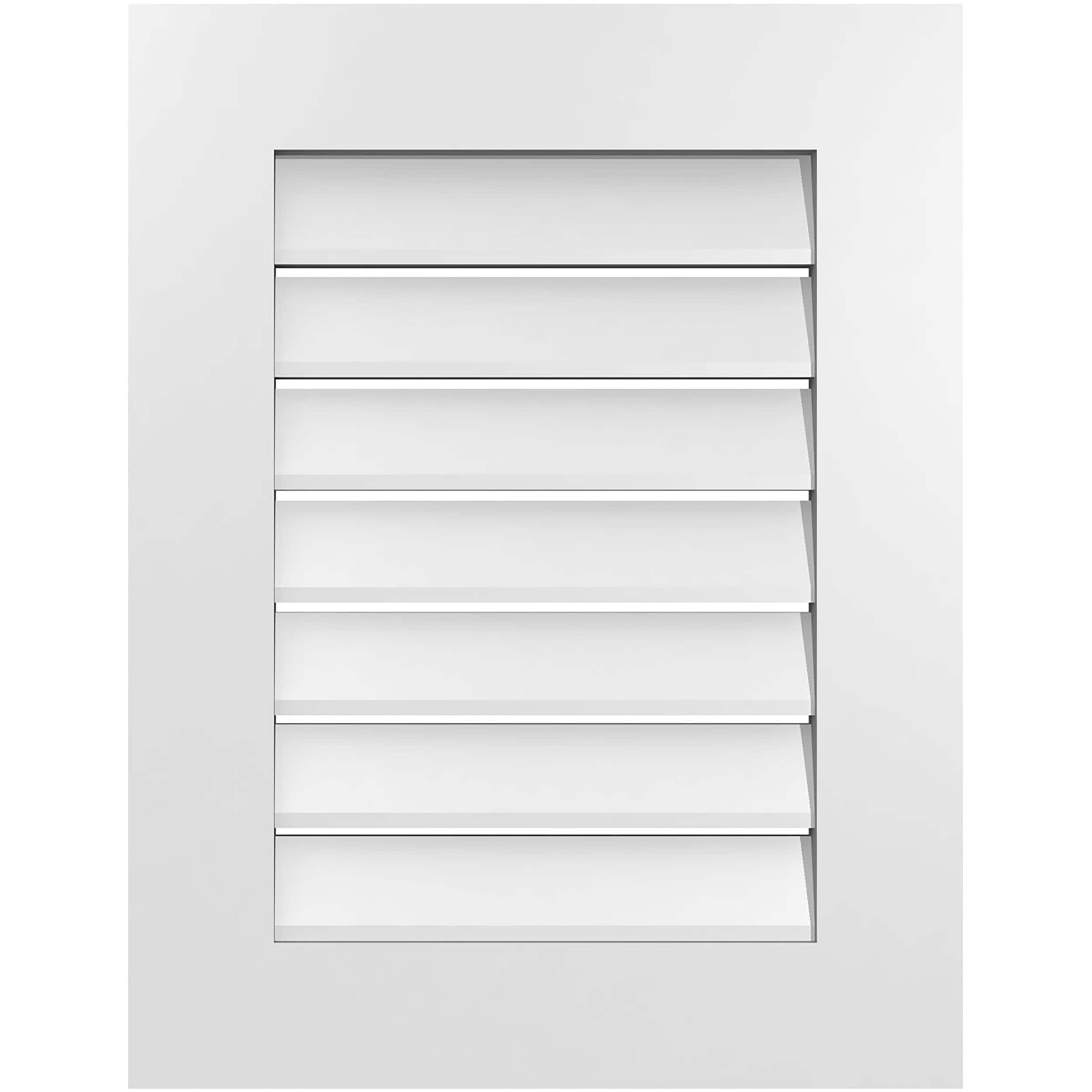 Ekena Millwork GVPVE20X2601SF 20-Inches x 26-Inches Off-white Rectangle PVC Gable Louver Vent