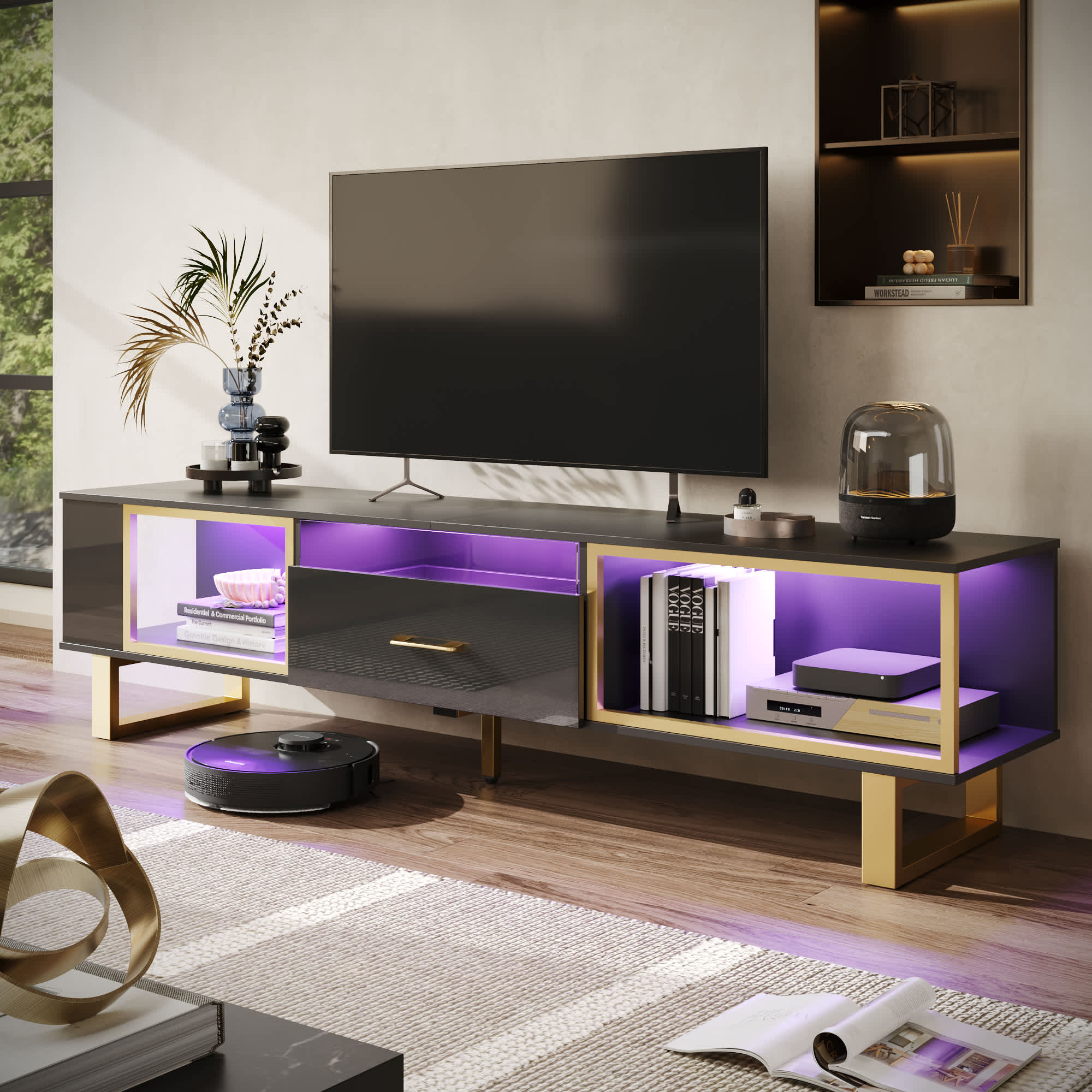 Bestier LOW-L101318Z-BLKM Tv-Stands - View #2