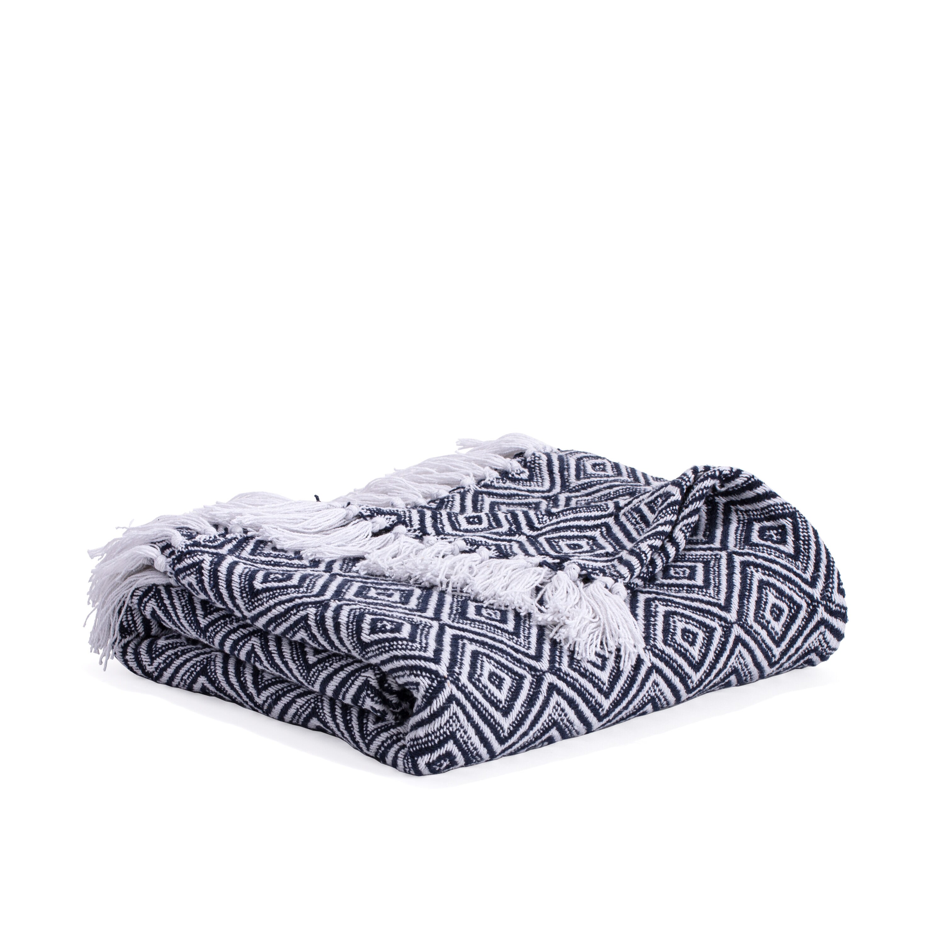 MH LONDON Sandringham Navy 50-in x 60-in Throw in the Blankets & Throws ...