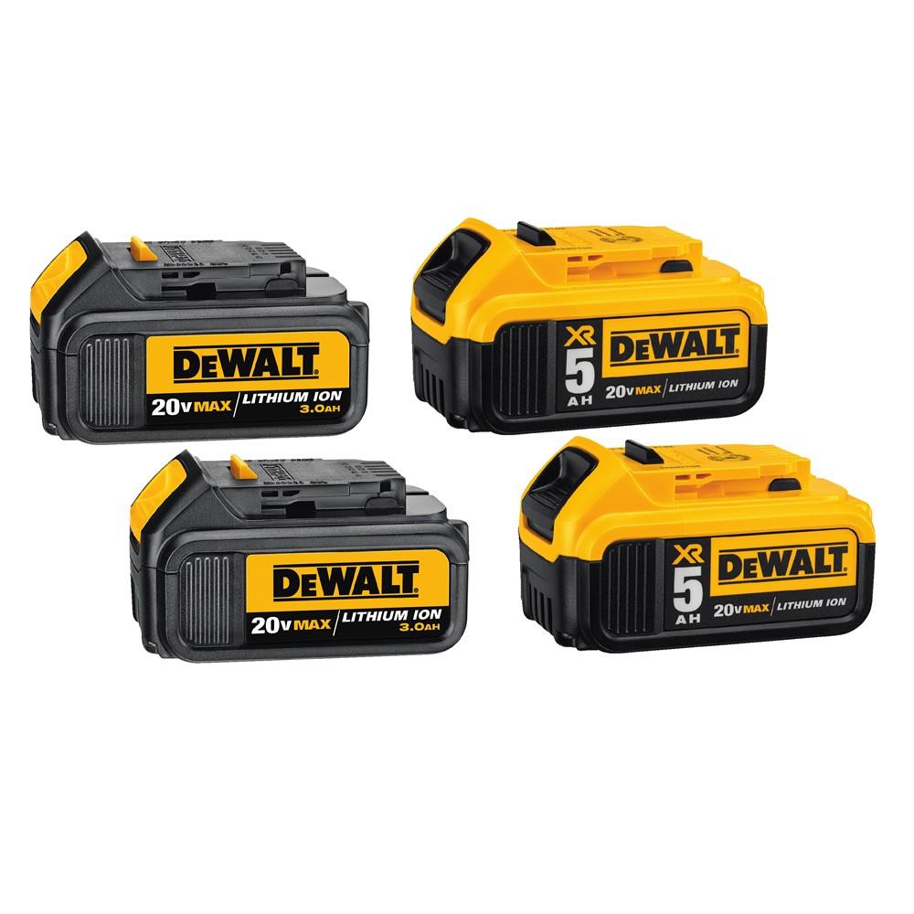 DEWALT XR 4-Pack 5 Amp-Hour; 3 Amp-Hour Lithium Power Battery at Lowes.com