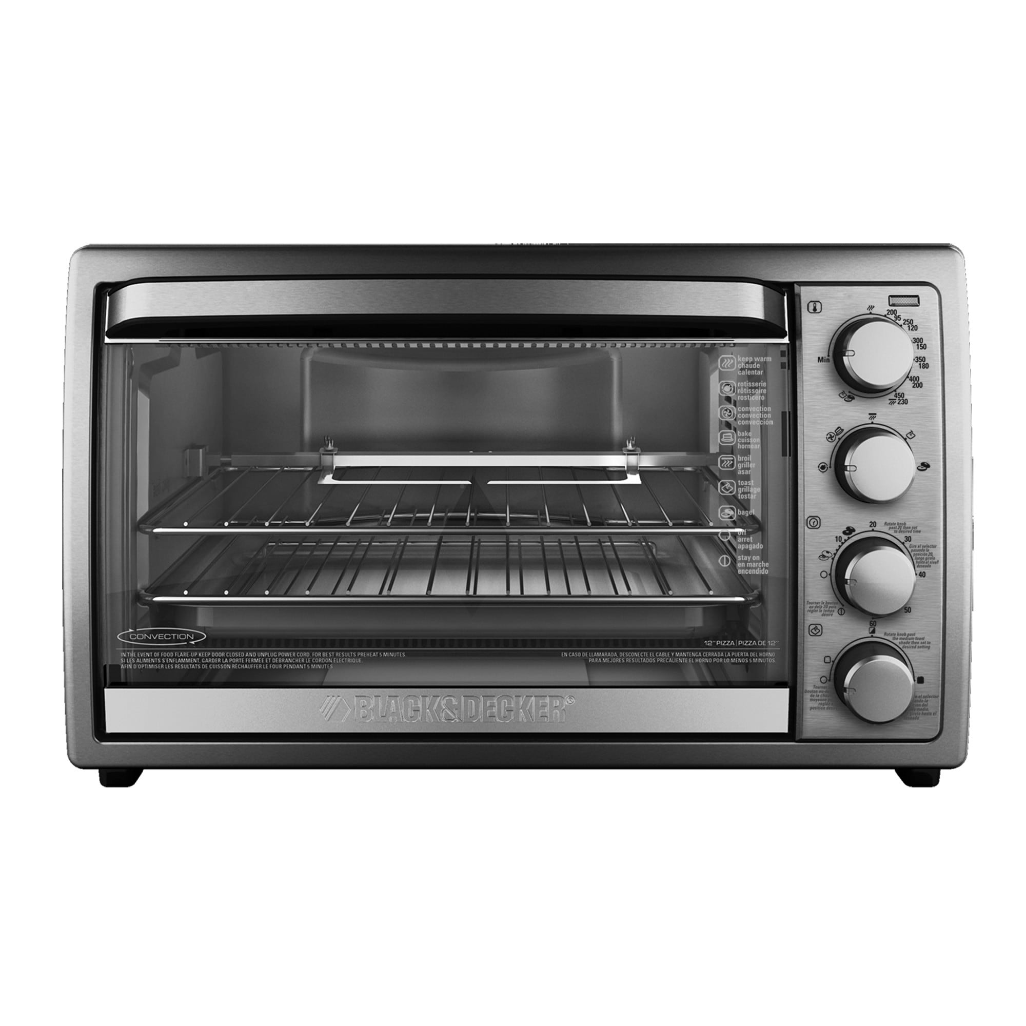 Black Decker Convection Countertop 12 Pizza Bake Broil Toaster Oven