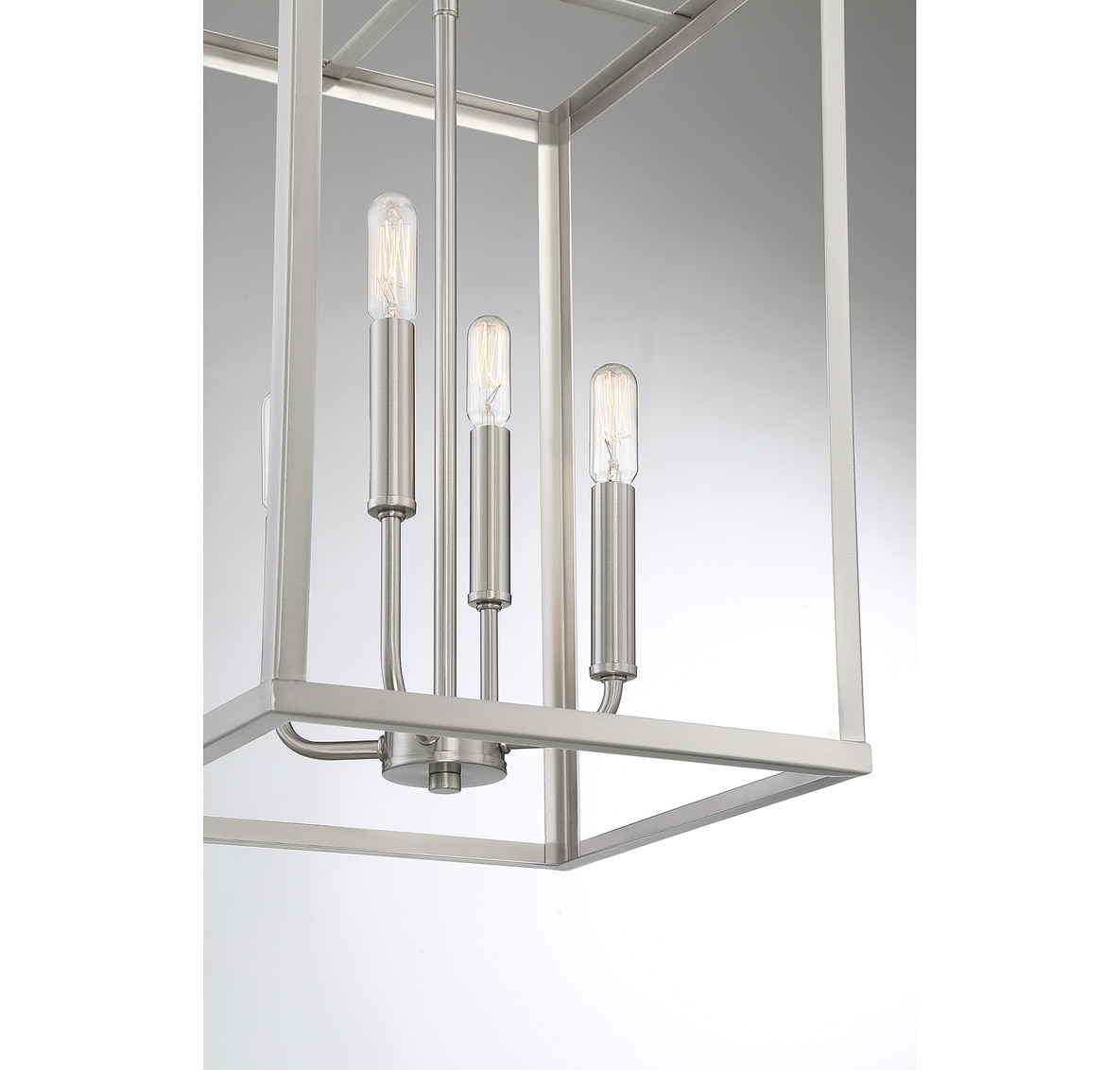 Contemporary Geometric 4-Light Brushed Nickel Pendant