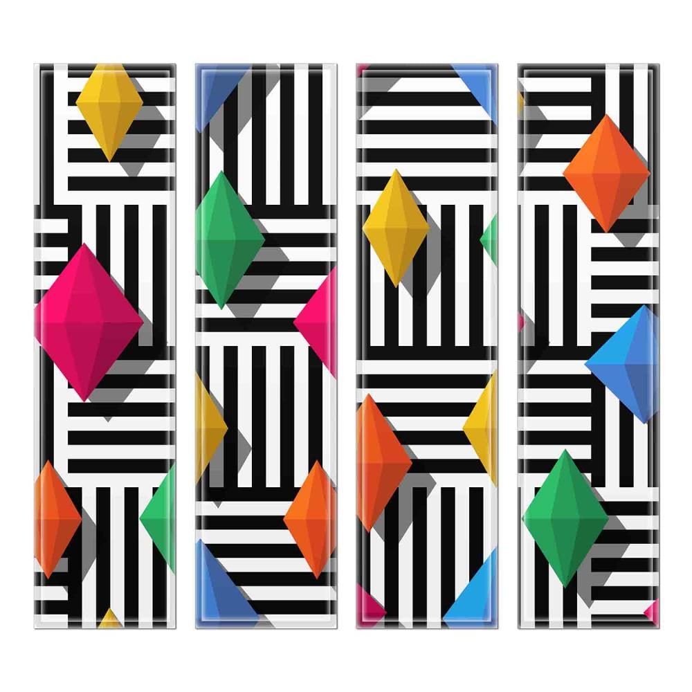 Instant Mosaic 5860102 Upscale Designs 32-Pack Multicolor 3-in x 12-in Glossy Glass Random Wall Tile