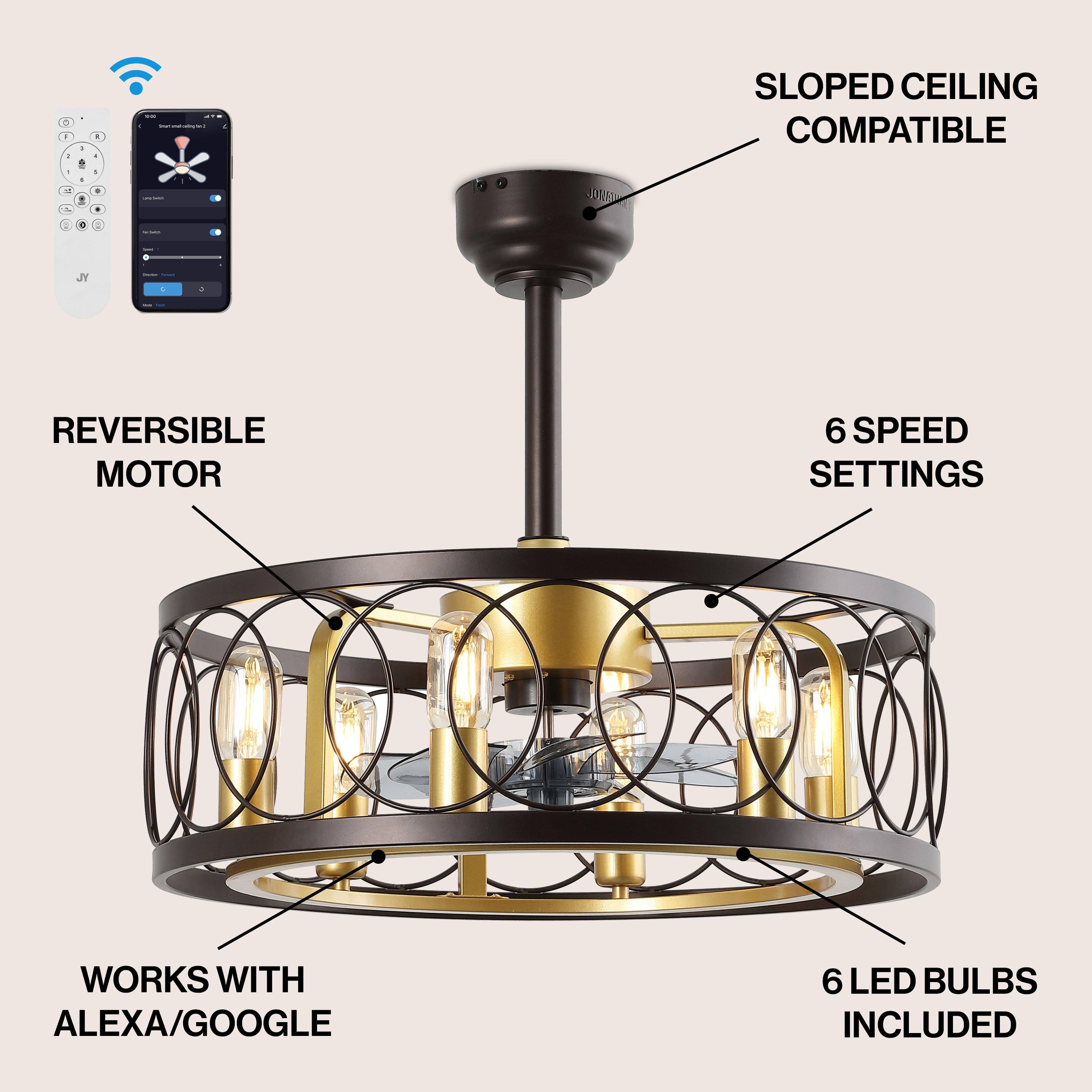 JONATHAN  Y JYL9732B Ceiling-Fans - View #3