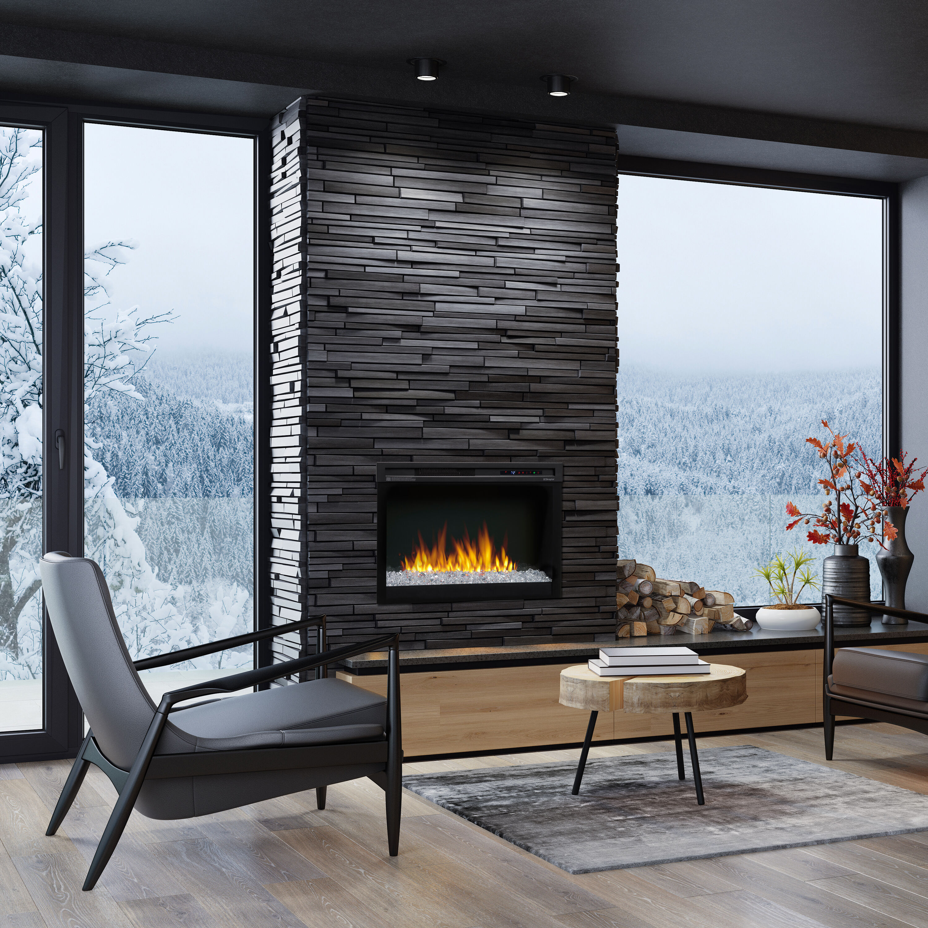 Dimplex 33.08-in Black Electric Fireplace Insert in the Electric ...