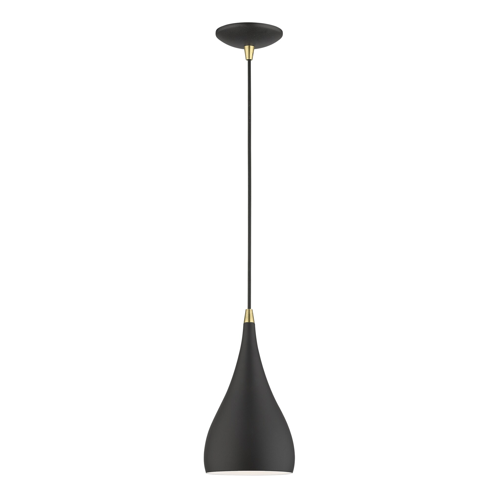 Livex Lighting 41171-14 Amador Textured Black Transitional Bell Mini Hanging Pendant Light