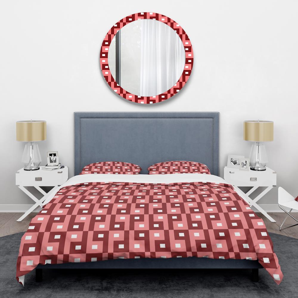 Designart BED24100-Q 3-Piece Red Queen Duvet Cover Set