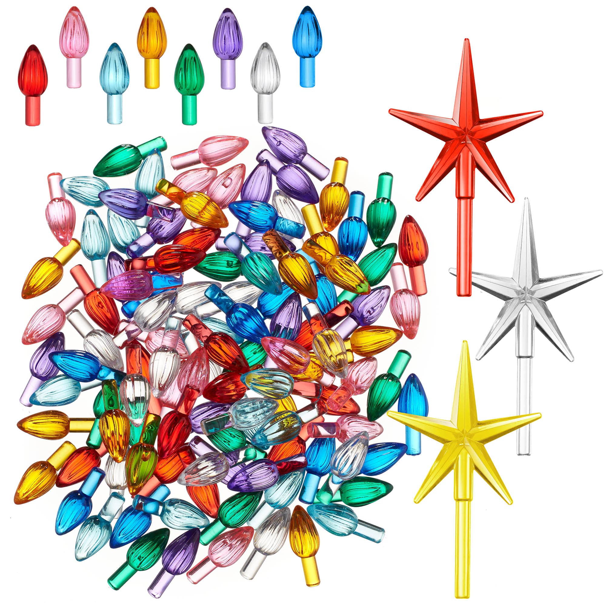 Casafield SZN-ACC-108K Ceramic Christmas Tree Replacement Lights -108 Bulbs and 3 Stars