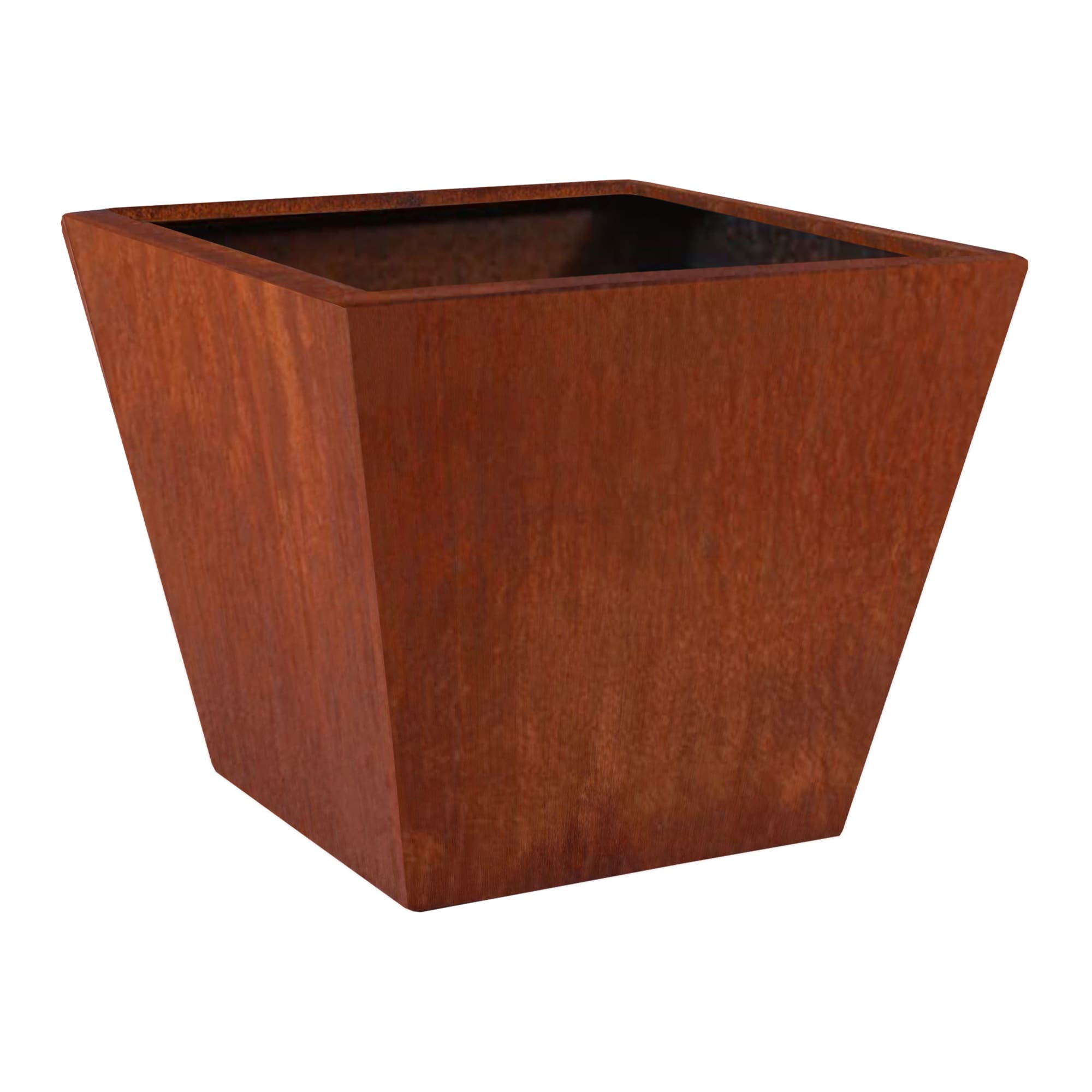 Arcadia Garden Products CT04 Square 10.0-in W Medium Brown Metal Outdoor Planter with Drainage Holes