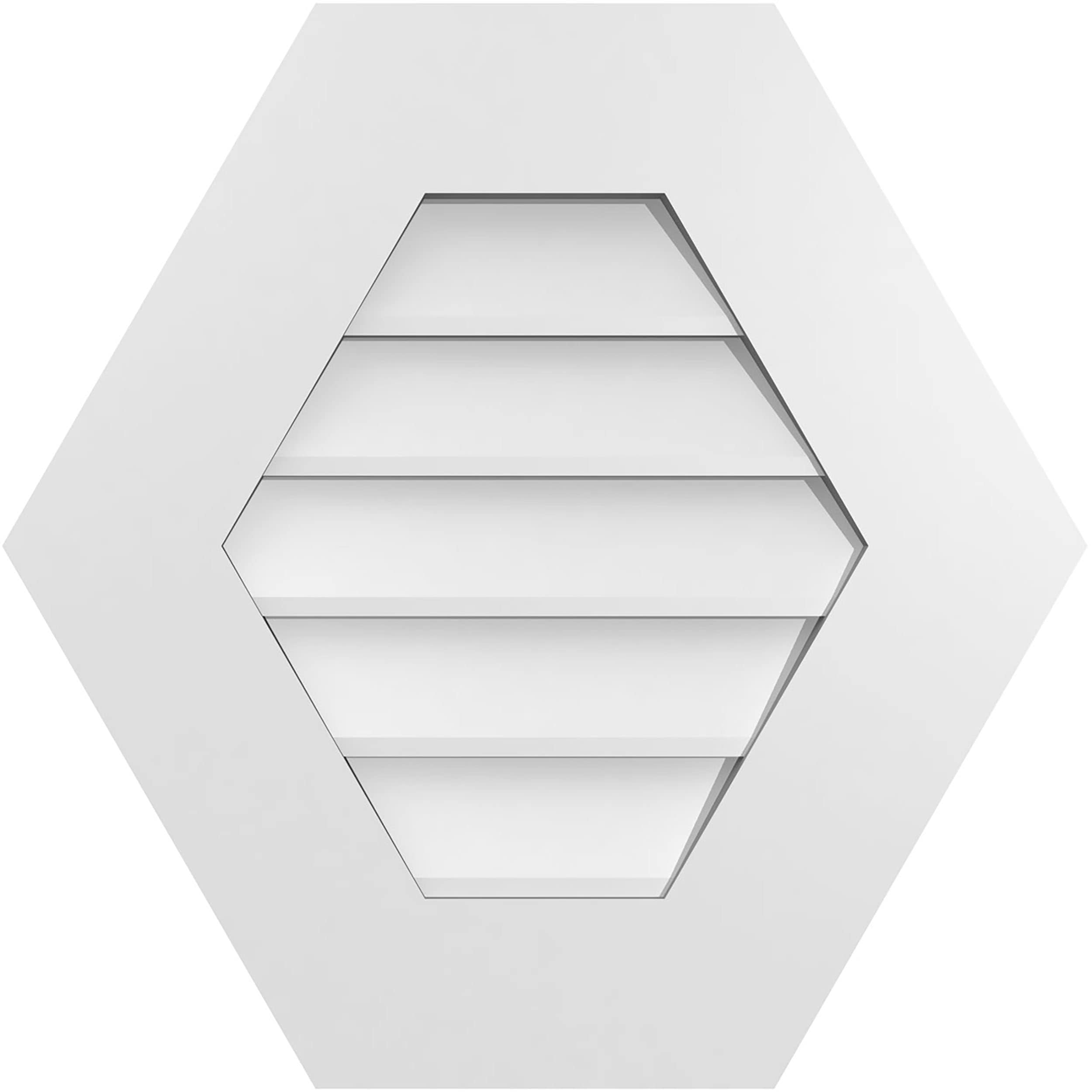 Ekena Millwork GVPHP20X2001SN 20-Inches x 20-Inches Off-white Peaked PVC Gable Louver Vent