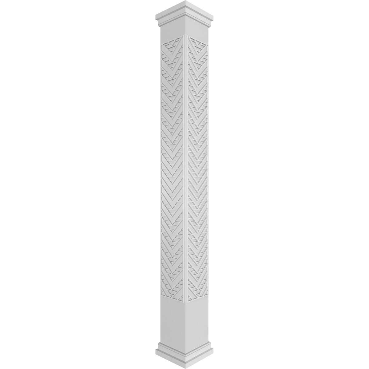 Ekena Millwork CC0808ENGCTPRPR Gilcrest Fretwork 8-Inches L x 8-Feet Unfinished PVC Column Wrap