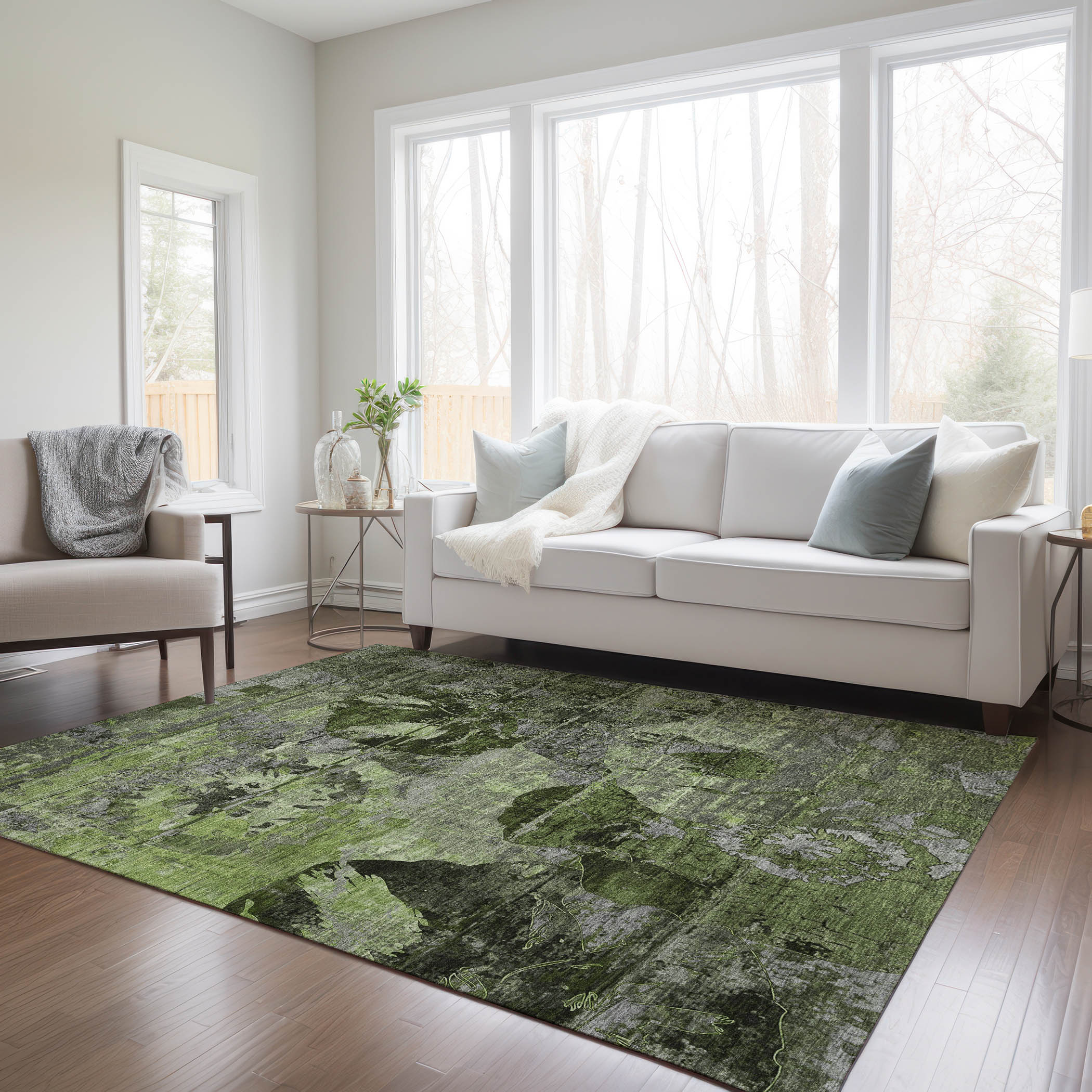 Addison Rugs ACN555GE10X14 Chantille ACN555GE 10 x 14 (ft) Polyester Green Rectangular Indoor/Outdoor Geometric Machine washable Area rug