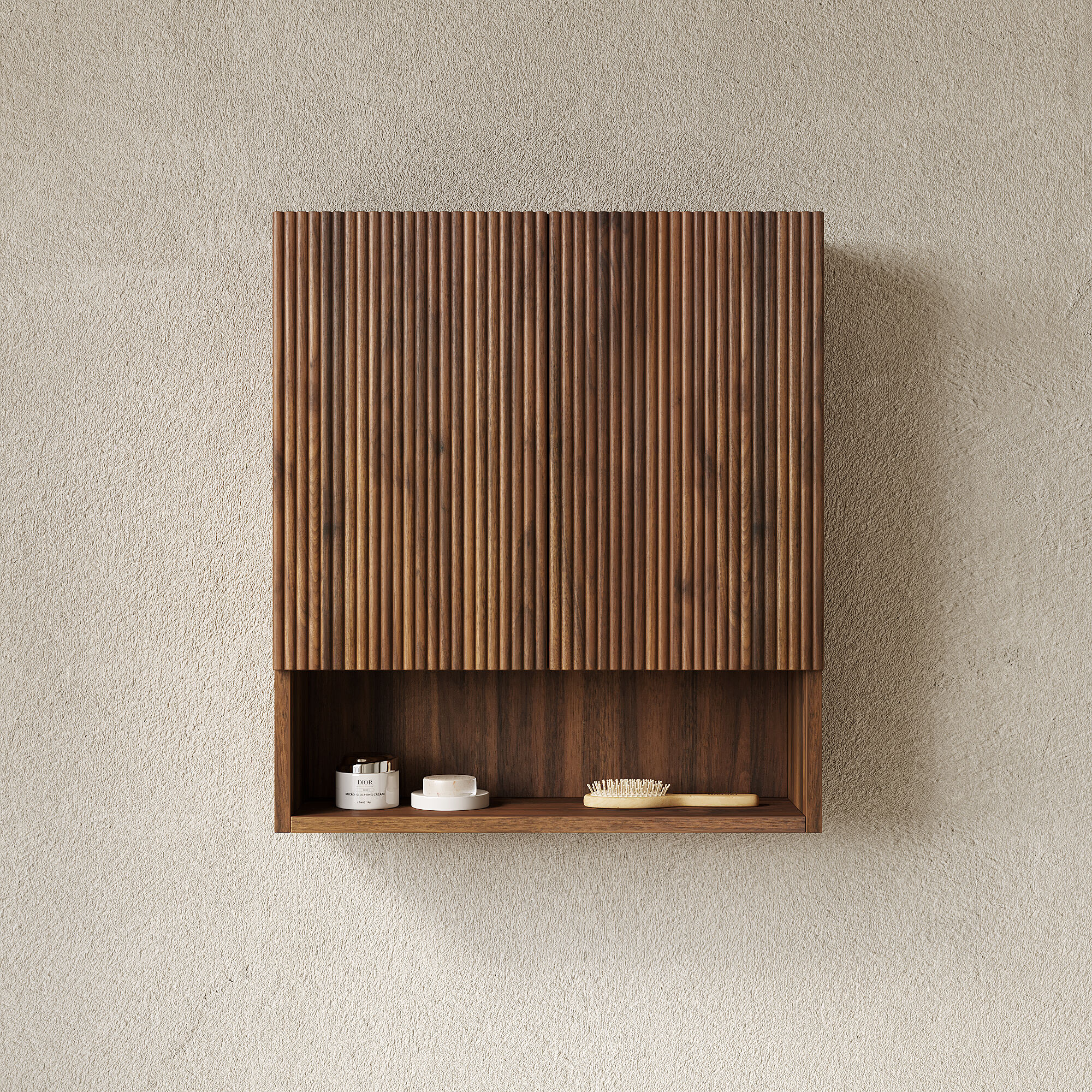 Roomfitters  26 Inch Dark Walnut Over the Toilet Bathroom Wall Storage Cabinet