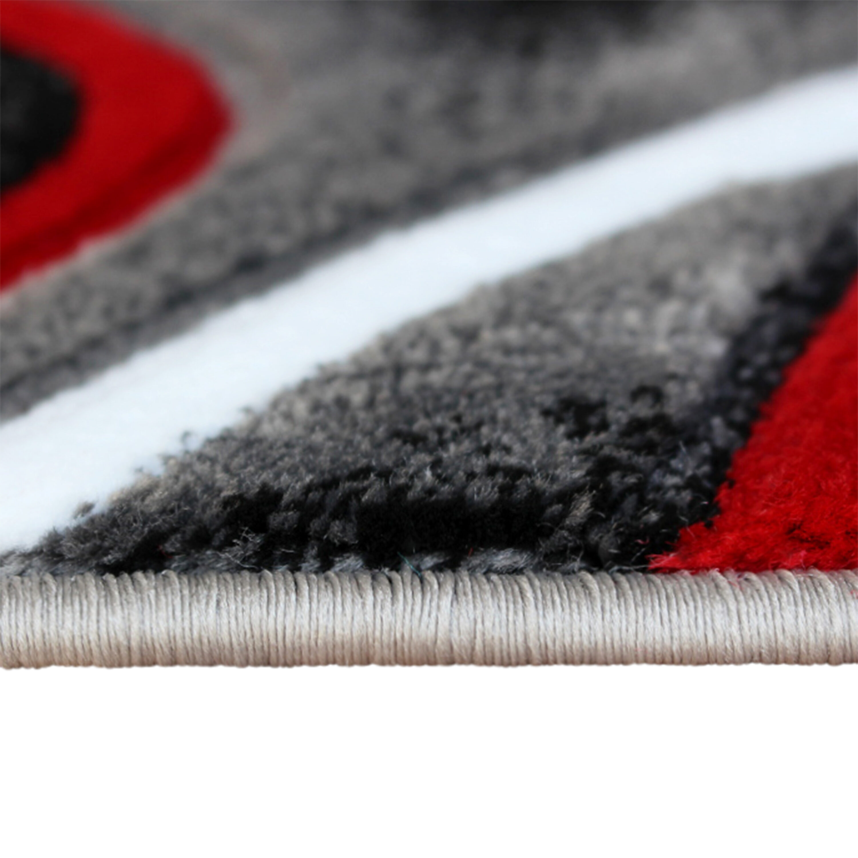 Red Abstract Reversible Synthetic Runner Area Rug