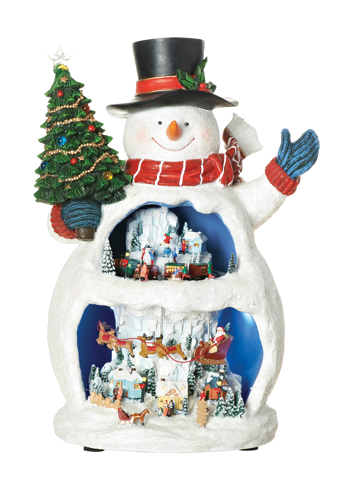Roman 32828 12-Inches Lighted Musical Tabletop Decoration Merry Christmas Battery-operated Christmas Decor