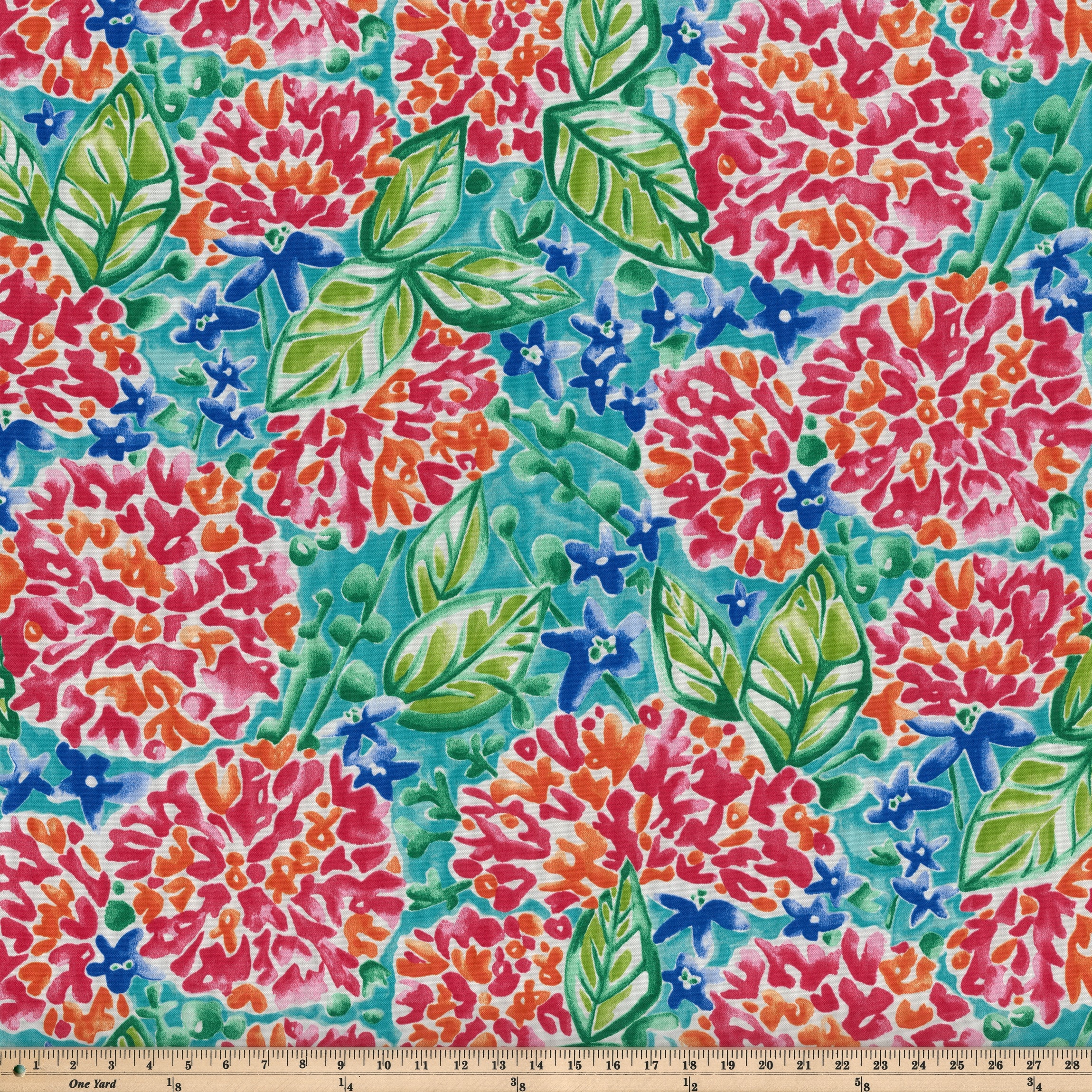 Bright Floral Multi-Colored Polyester Outdoor Chair Cushions, Set of 2