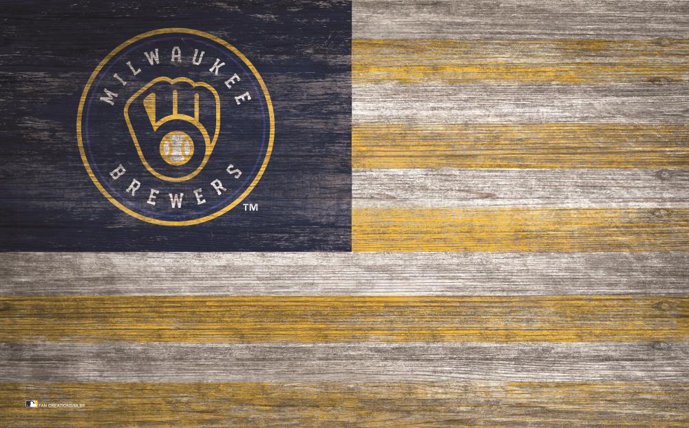 Milwaukee Brewers 12 Team Color Flag Sign