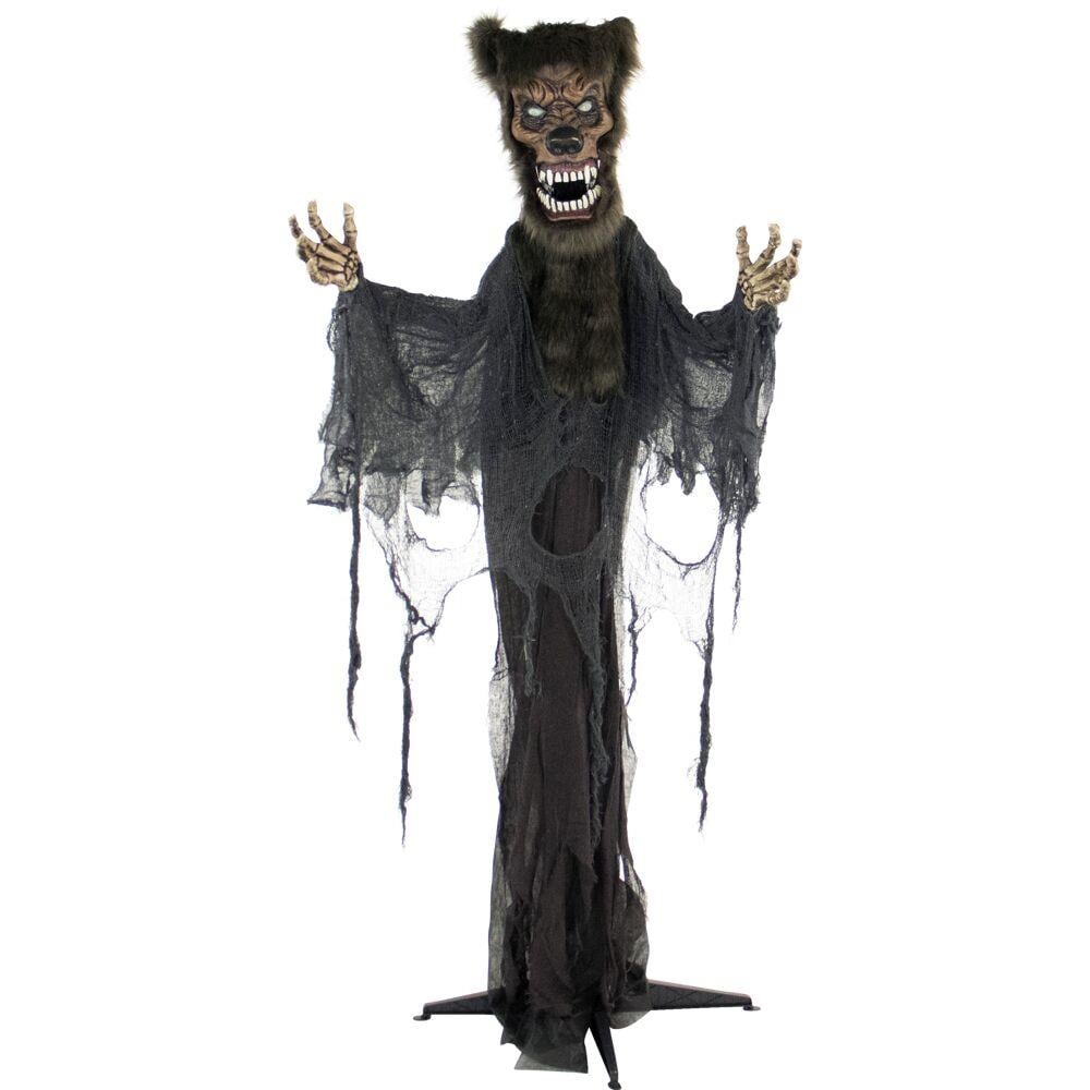 Haunted Hill Farm HHWOLF-2FLSA Freestanding Talking Lighted Werewolf Animatronic