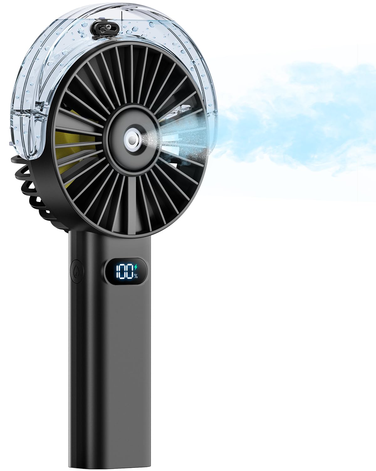 Vrbgify  Handheld Misting Fan Portable Personal Mister Fan Water Spray Cooling Small Travel Outdoor Beach 4 Speed Wind LED Display Easy Carry