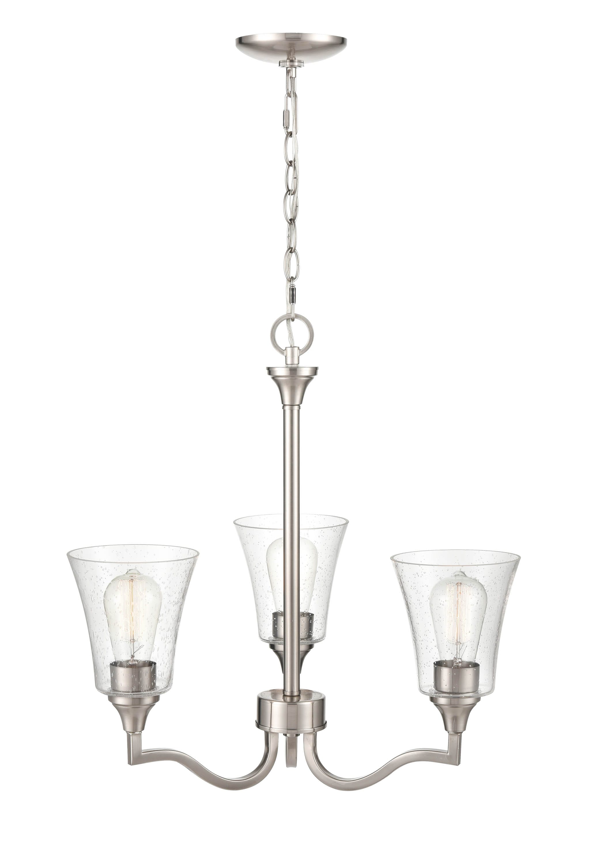 Millennium Lighting 2113-BN Caily 3 -Light Brushed Nickel Traditional For Use in Bedrooms, Dining Rooms, Foyers, Kitchens, Living Rooms Chandelier