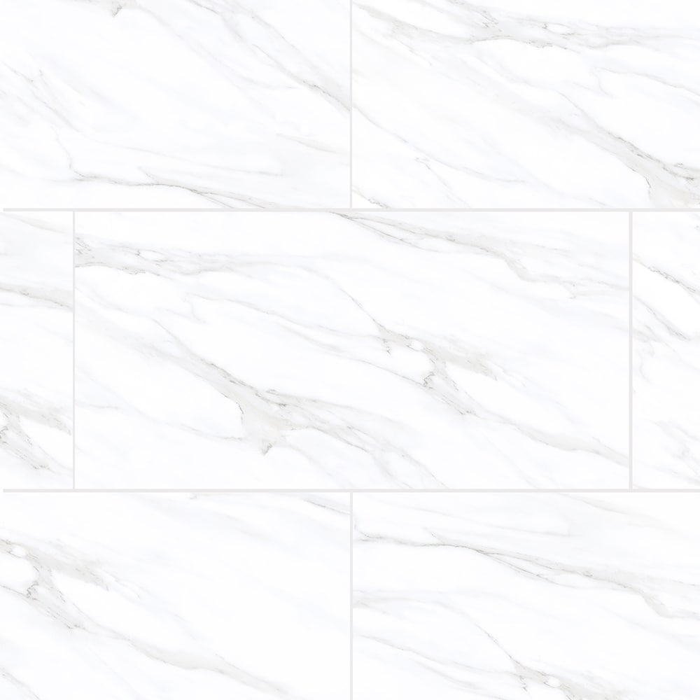 Elida Ceramica Cararra Charm 24-in x 48-in Polished Porcelain Marble ...