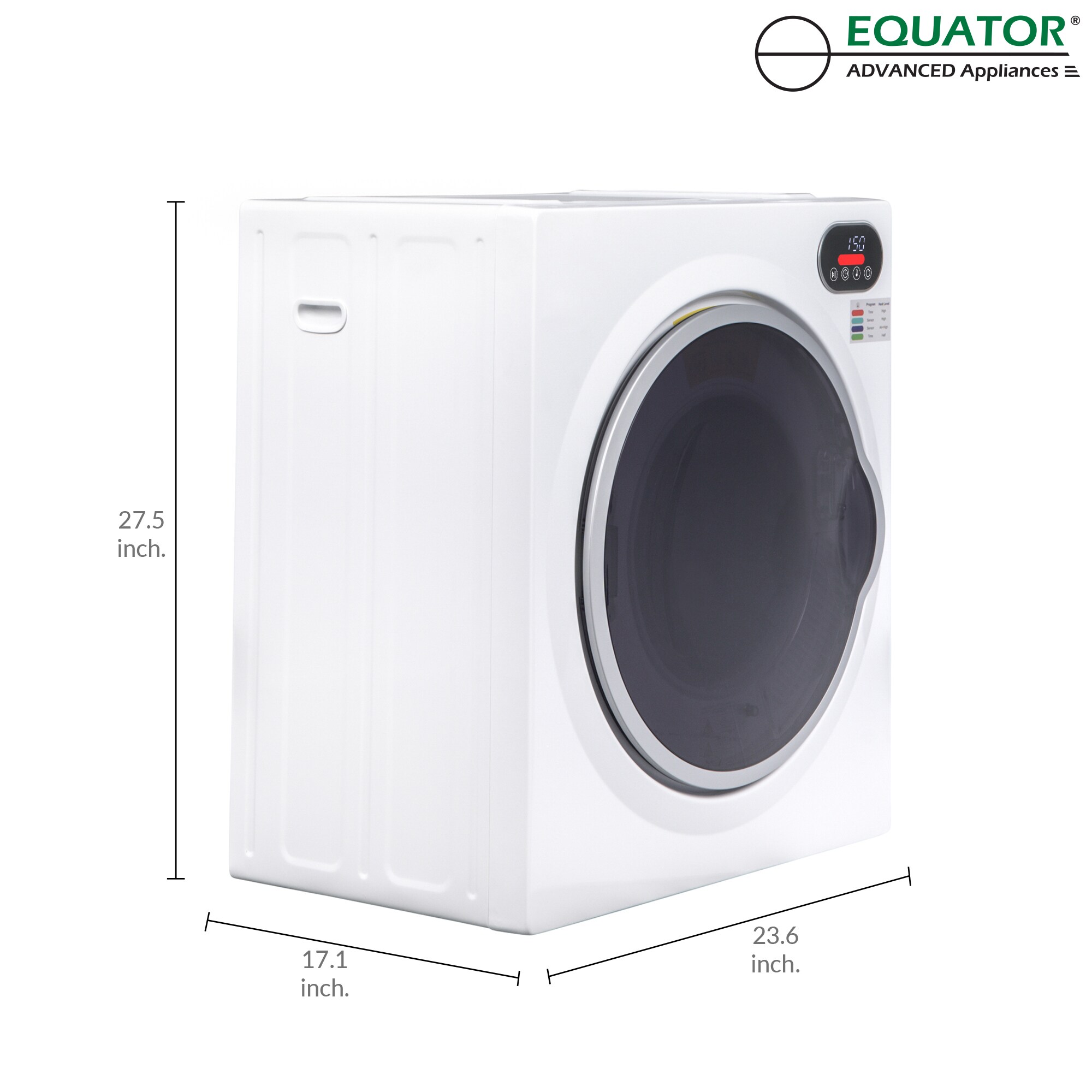 Portable 3.23 Cu.ft Electric Laundry Dryer Machine, 120V 1500W Full Size  Dryers with 3 Function Modes and 3 Heating Levels for Home and Apartment,  White 