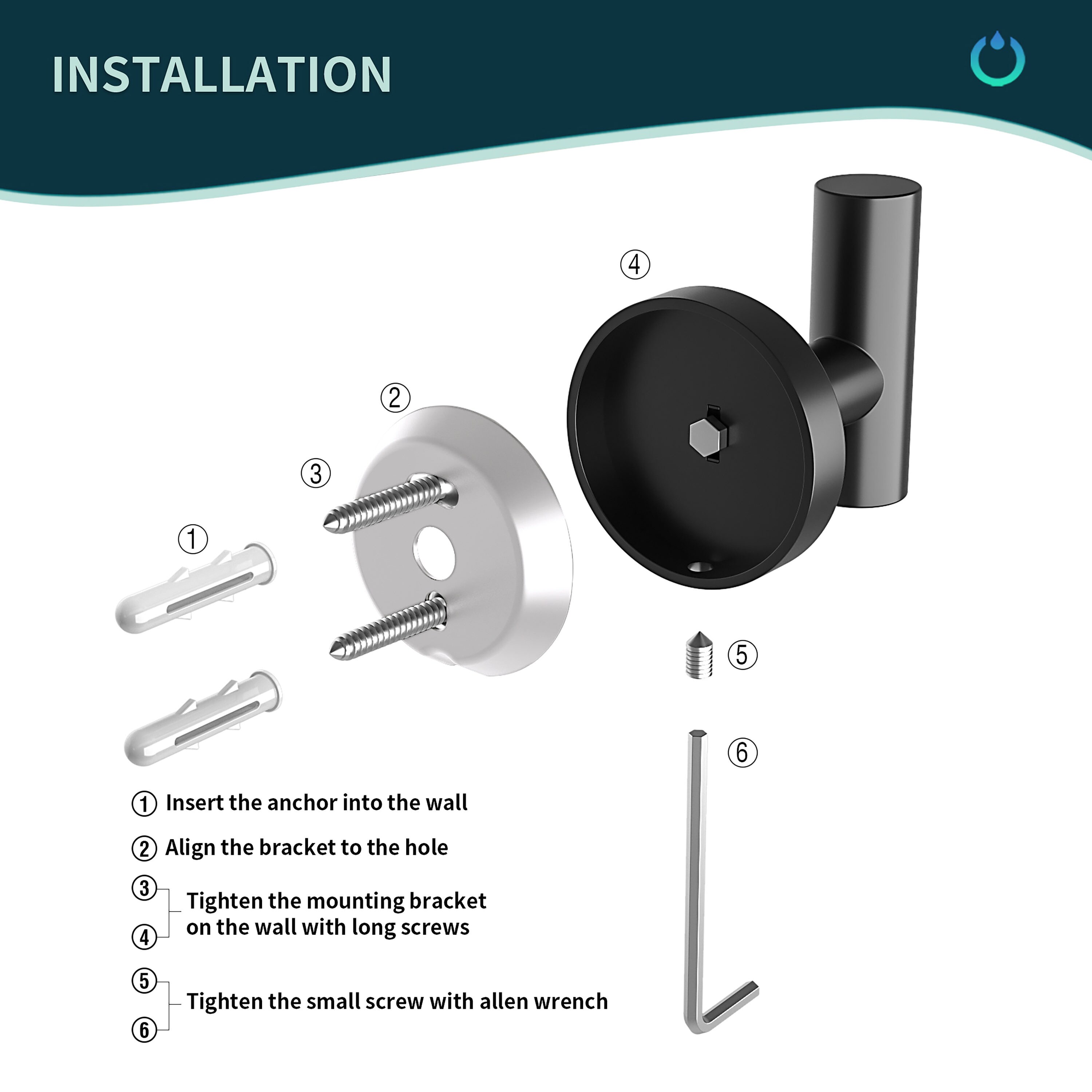 FORIOUS LL0219B-4 Robe-Hooks - View #7