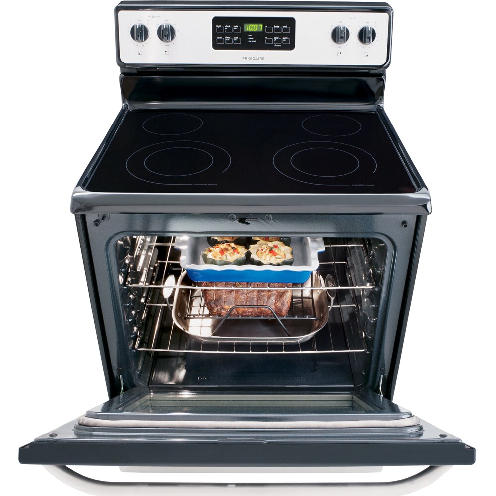 Frigidaire 30 In Glass Top 4 Elements 5 4 Cu Ft Self Cleaning Freestanding Electric Range